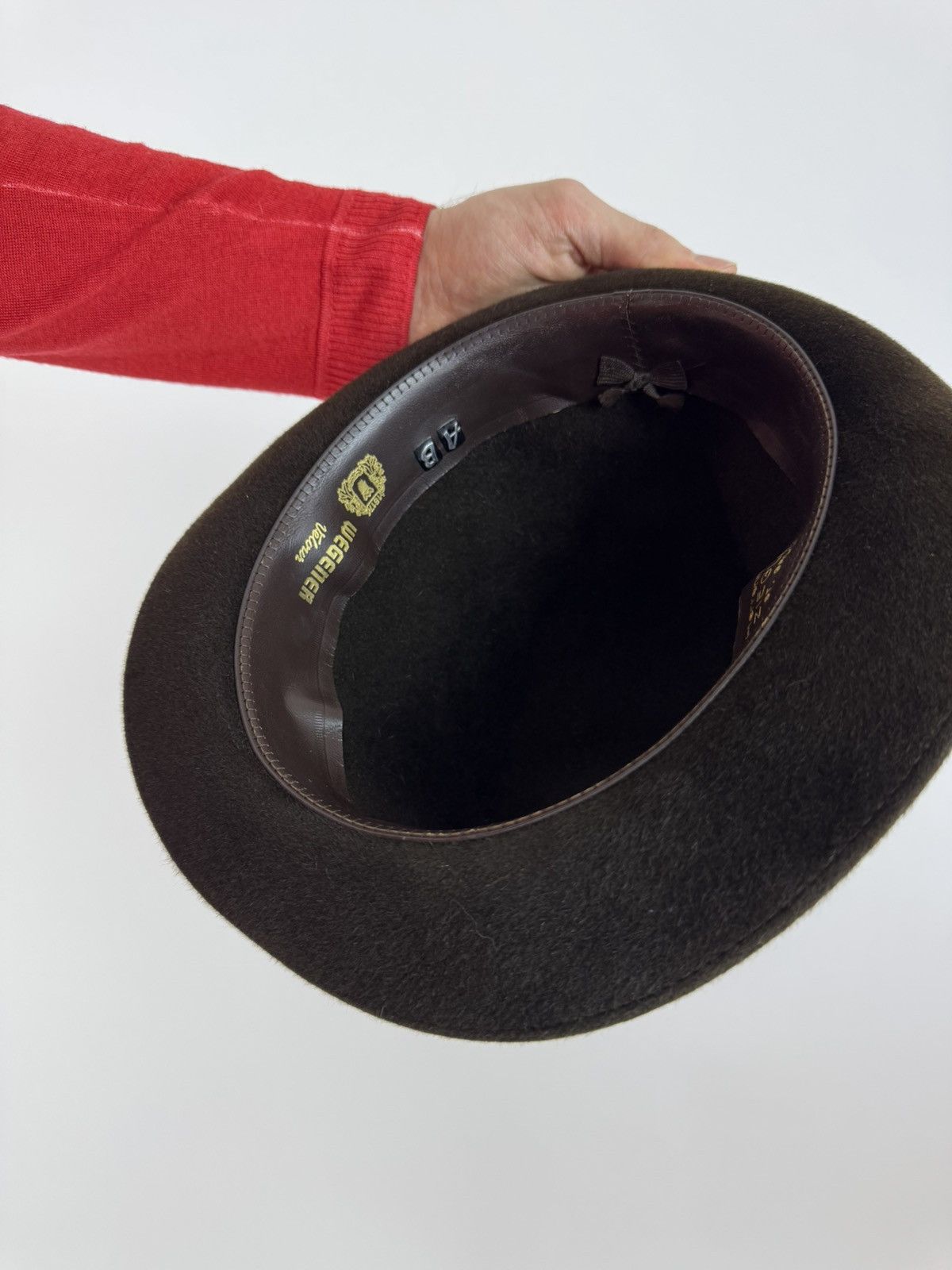 Designer × Vintage Mens brimmed hat WEGENER Velour Vintage Handmade Size 54-55 Size ONE SIZE - 6 Thumbnail