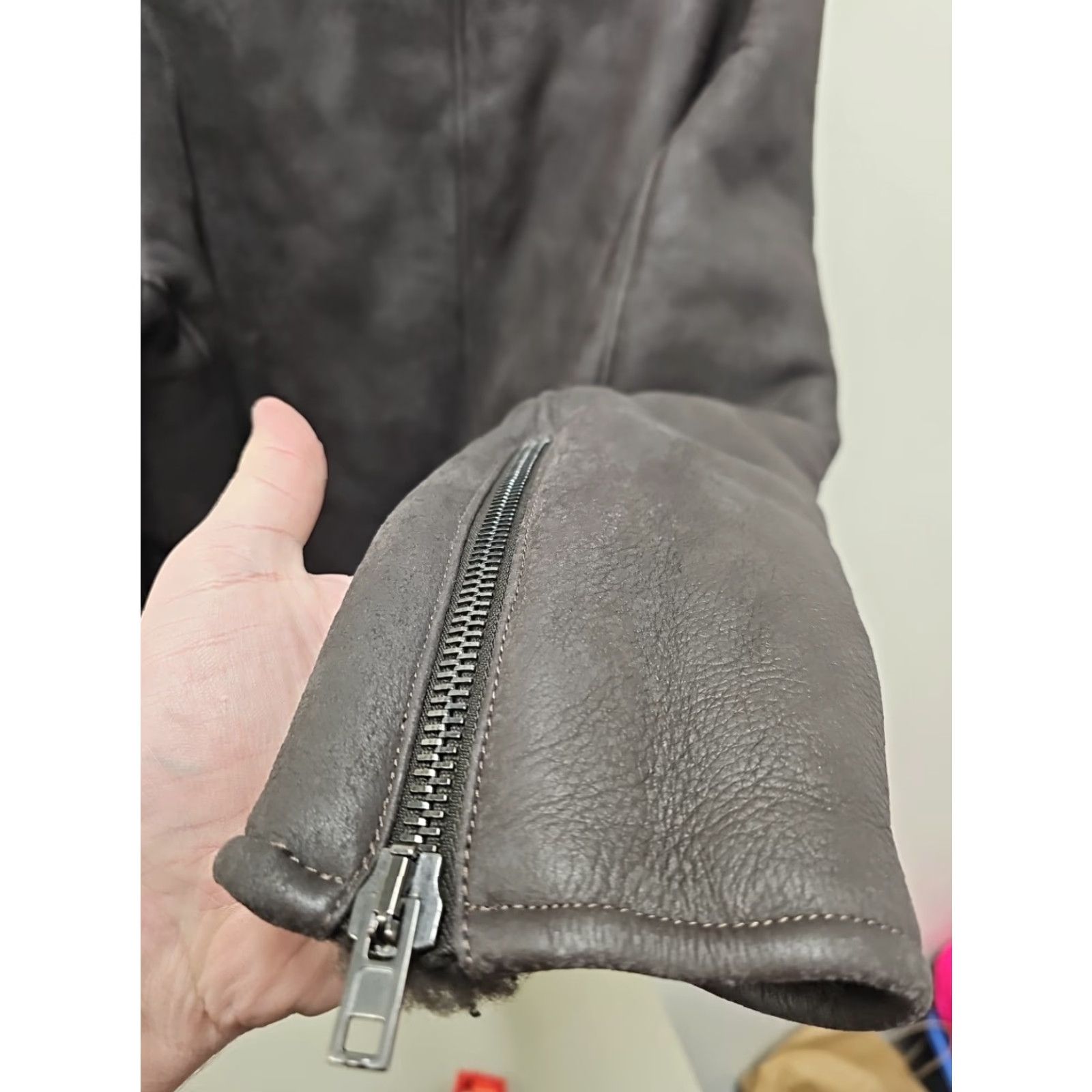 Maison Margiela Maison Margiela Jacket Coat Men L Brown Lambskin Leather 5 Zip Moto Shearling Leather Zip Size US L / EU 52-54 / 3 - 6 Thumbnail