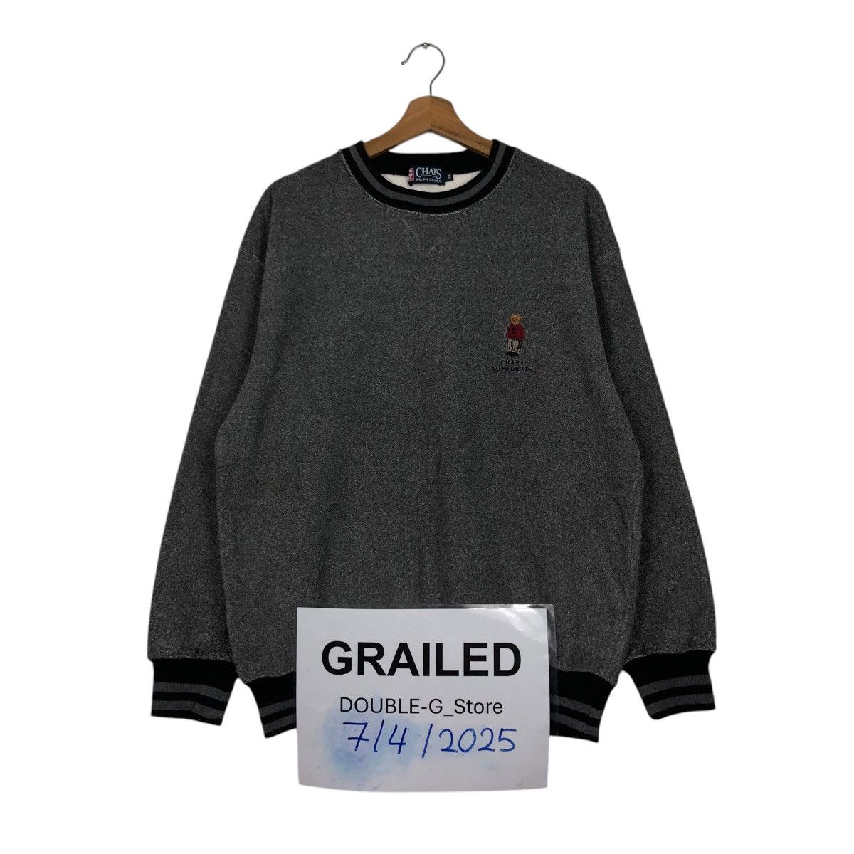 Japanese Brand × Vintage 📌Vintage Sweatshirt Crewneck Chaps Ralph Lauren Bear Logo Size US M / EU 48-50 / 2 - 1 Thumbnail
