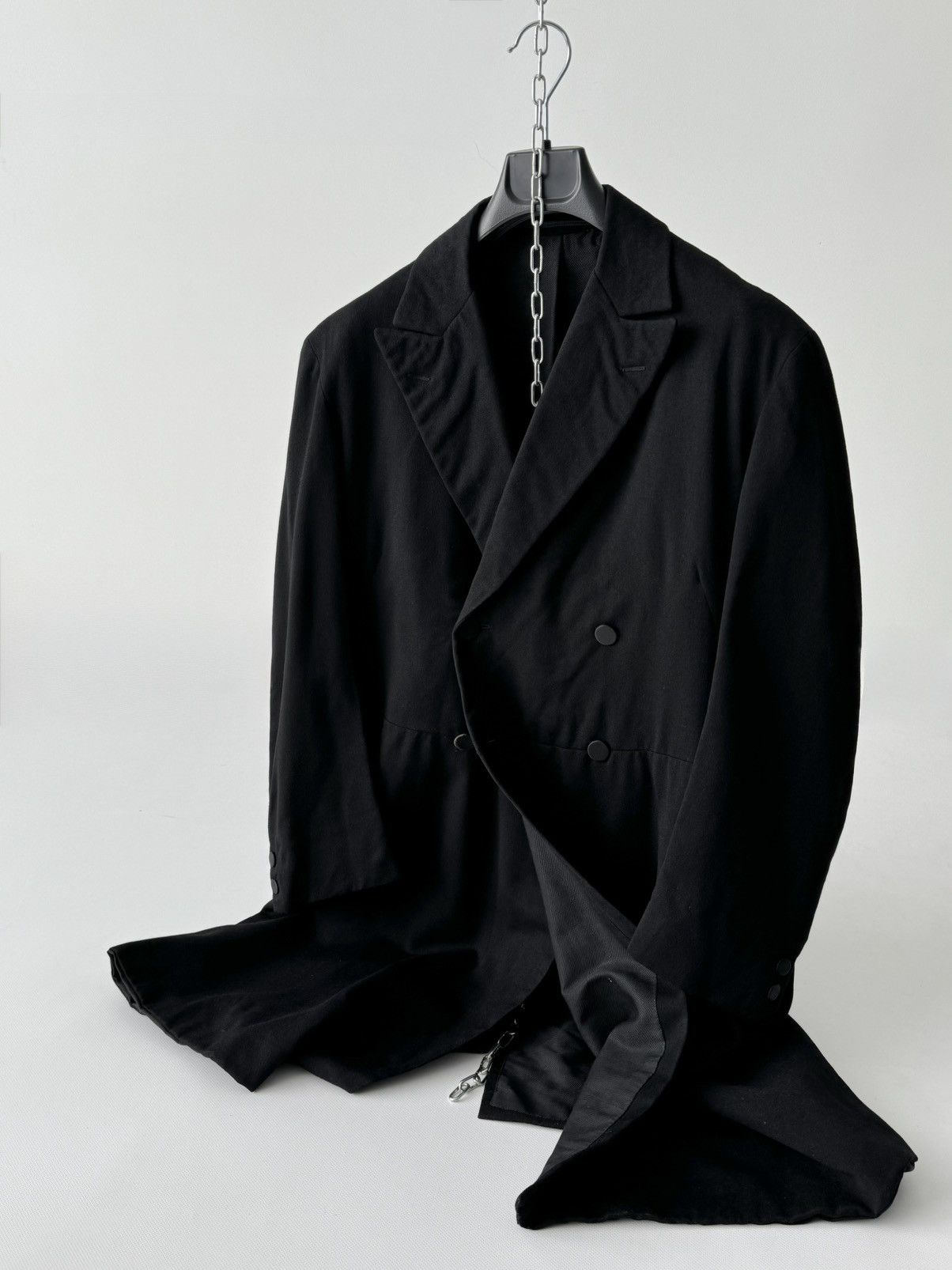 Vintage 1930s European Black Wool Frock Coat Size US M / EU 48-50 / 2 - 3 Thumbnail
