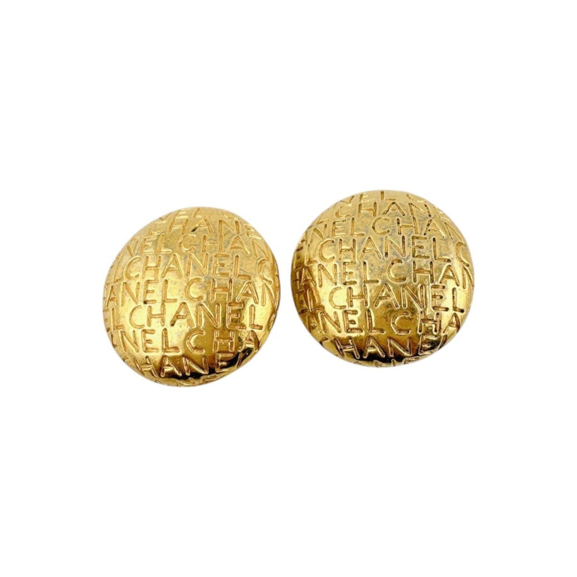 Chanel CHANEL Earrings Vintage Round Metal Gold Size ONE SIZE - 1 Thumbnail