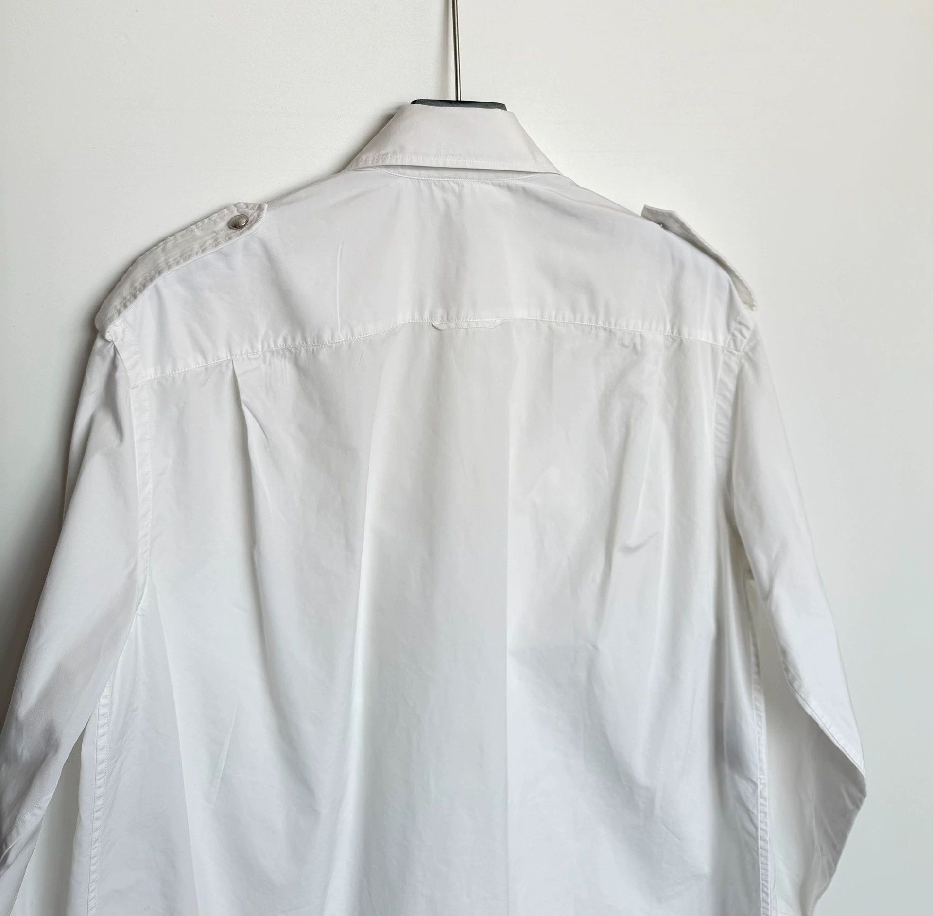 Prada Prada Military Buckle White Shirt - Size 38 Size S / US 4 / IT 40 - 4 Thumbnail