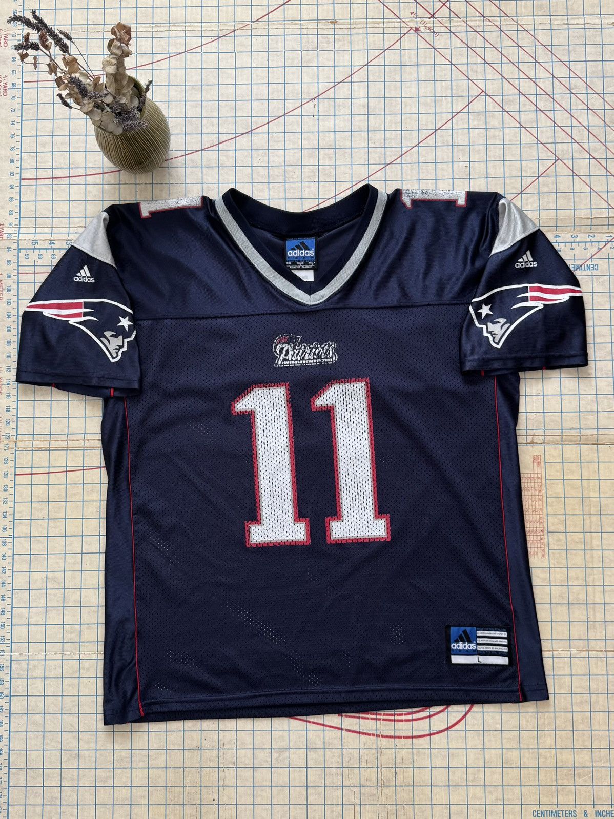 Adidas Vintage Adidas Team New England Patriots Drew Bledsoe Jersey Size US L / EU 52-54 / 3 - 1 Thumbnail