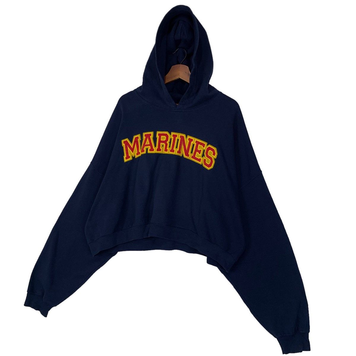 Gildan Marines Crop Top Hoodie Size 3XL / US 20-22 - 3 Thumbnail