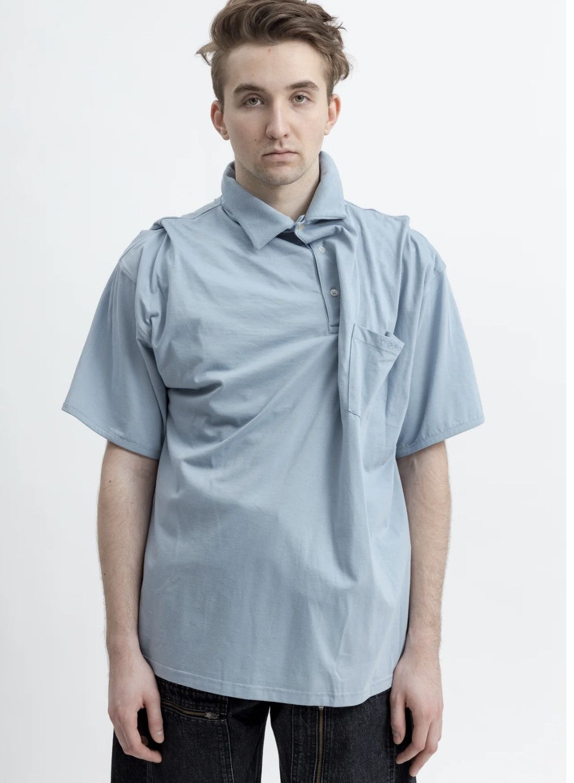Y/Project Y/Project Light Blue Infinity Polo Shirt Size US XL / EU 56 / 4 - 1 Thumbnail