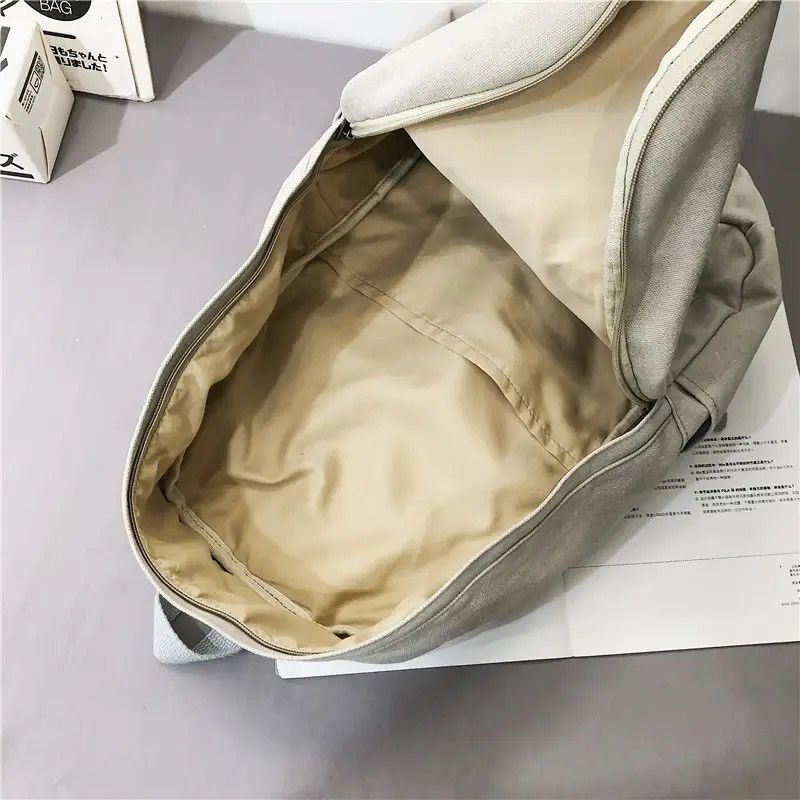 Japanese Brand Grey Canvas Backpack Size ONE SIZE - 3 Thumbnail