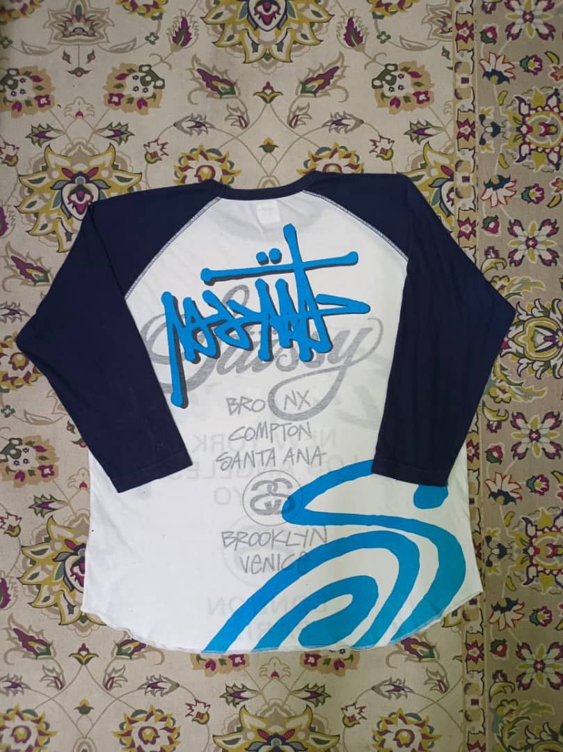 Japanese Brand × Stussy Vintage Stussy Mirror Print Raglan Tee Size US S / EU 44-46 / 1 - 1 Thumbnail