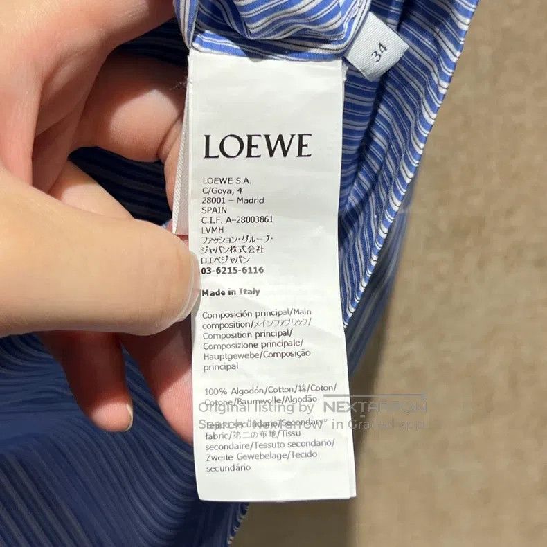 Loewe Loewe Blue Striped Embroidered Logo Shirt Size XXS / US 00 / IT 34 - 4 Thumbnail