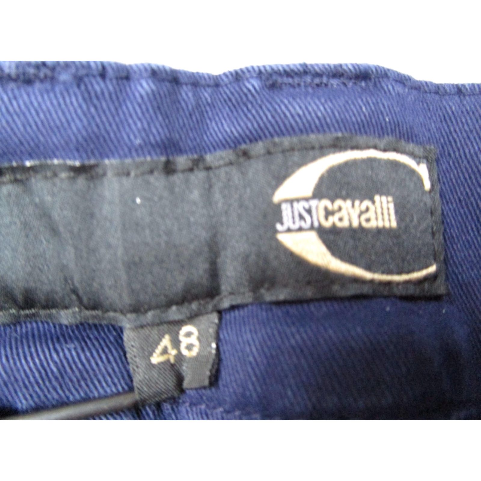 Just Cavalli VINTAGE Just Cavalli Pants Chino Mens 48 Navy Blue Made in Italy Twill Luxury 33x32 Preppy Size US 32 / EU 48 - 3 Thumbnail