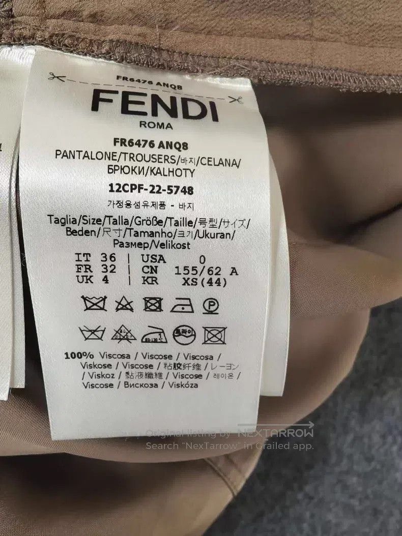 Fendi Fendi Solid Color Pleated Double Ribbon Work Pants Size 24" / US 00 / IT 34 - 4 Thumbnail