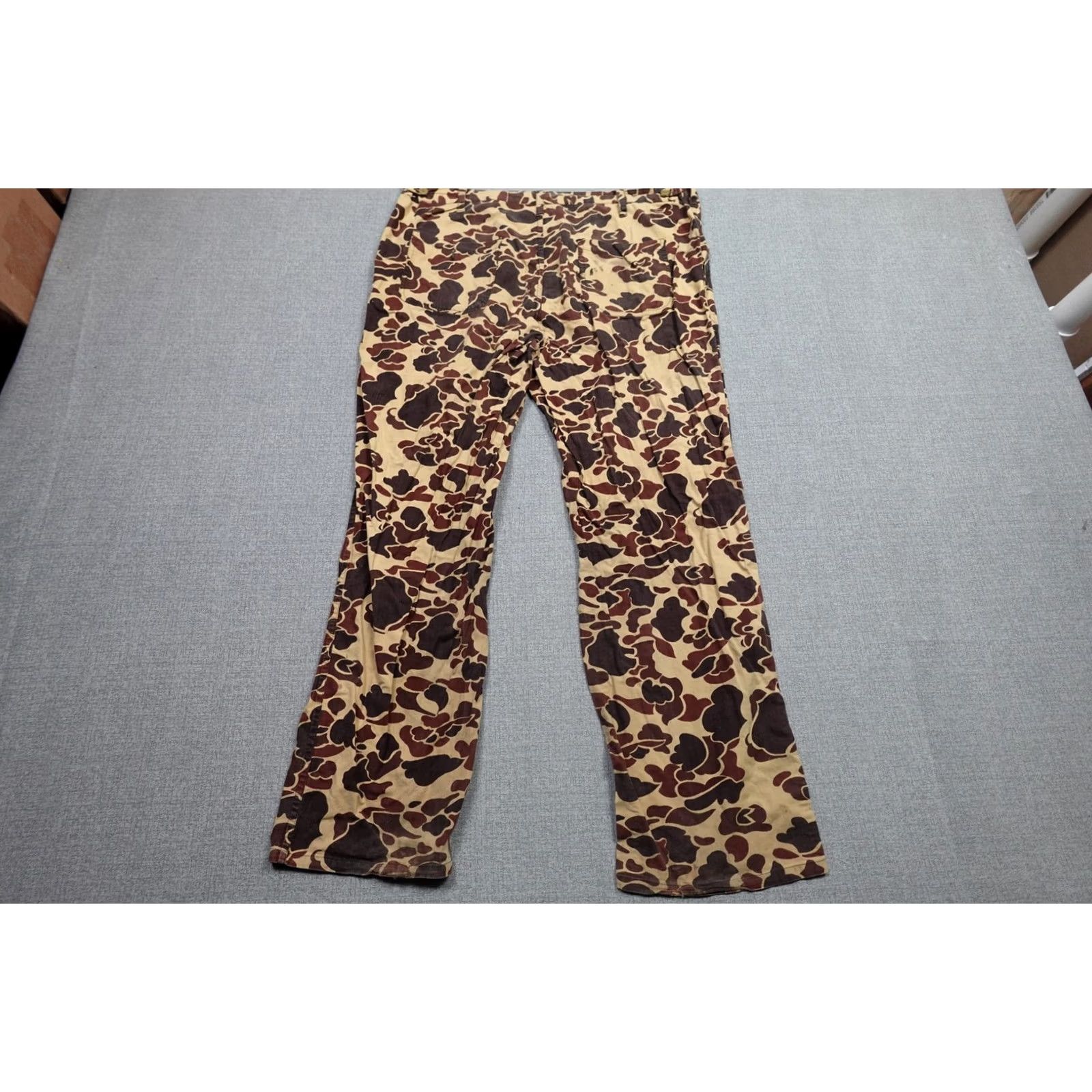 AMO Vintage Camo Pants Mens 38x30 Canvas Hunting Army Casual Regular Front Zip Trousers 5-Pocket Accessories Boys Mens Womens Size US 30 / EU 46 - 3 Thumbnail