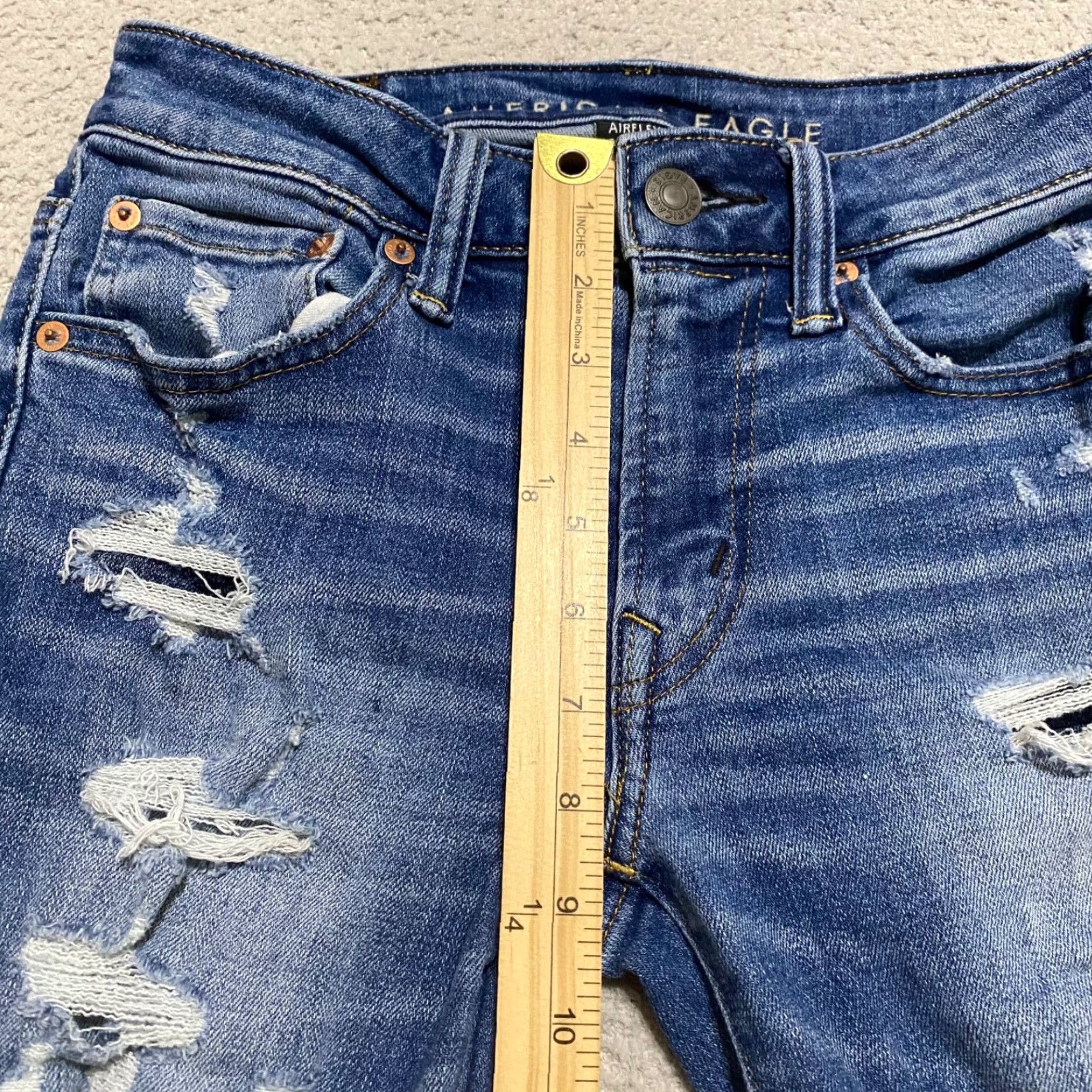 American Eagle Outfitters American Eagle Outfitters Jeans 28x28 Blue Denim Skinny Mens Regular 5-Pocket Distressed Medium Wash Size US 28 / EU 44 - 7 Thumbnail