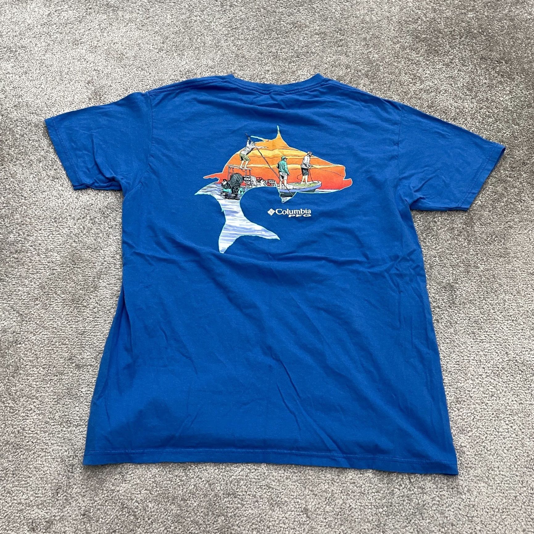 Vintage Columbia PFG Shirt Mens Large Blue Crew Neck Short Sleeve Casual Tee Outdoor Mens Size US L / EU 52-54 / 3 - 2 Thumbnail