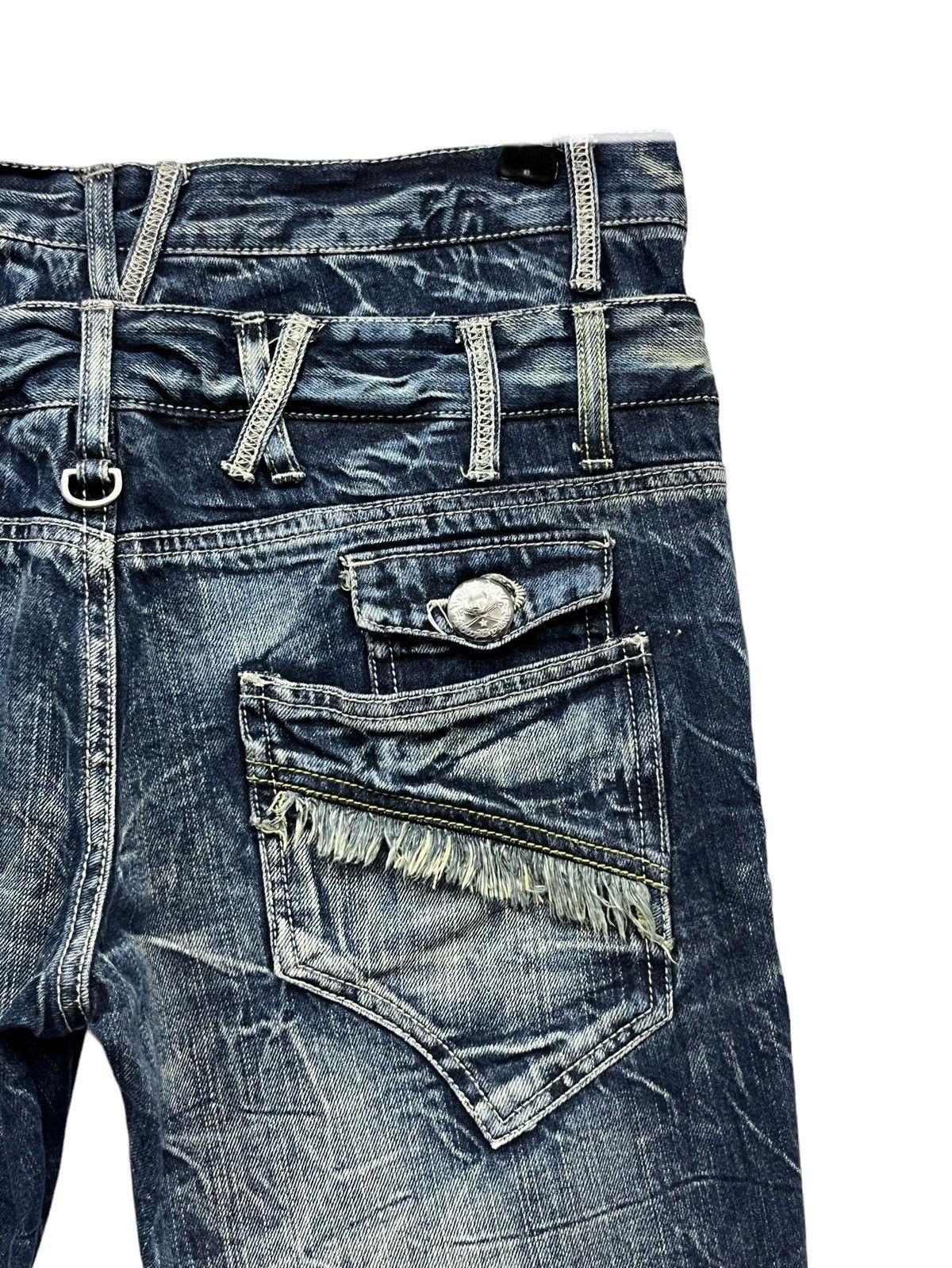 Japan Blue 🔥FYE💥BLOW BY BLUE Double Waist Acid Wash Punk Skulls Jeans Size US 31 - 12 Thumbnail