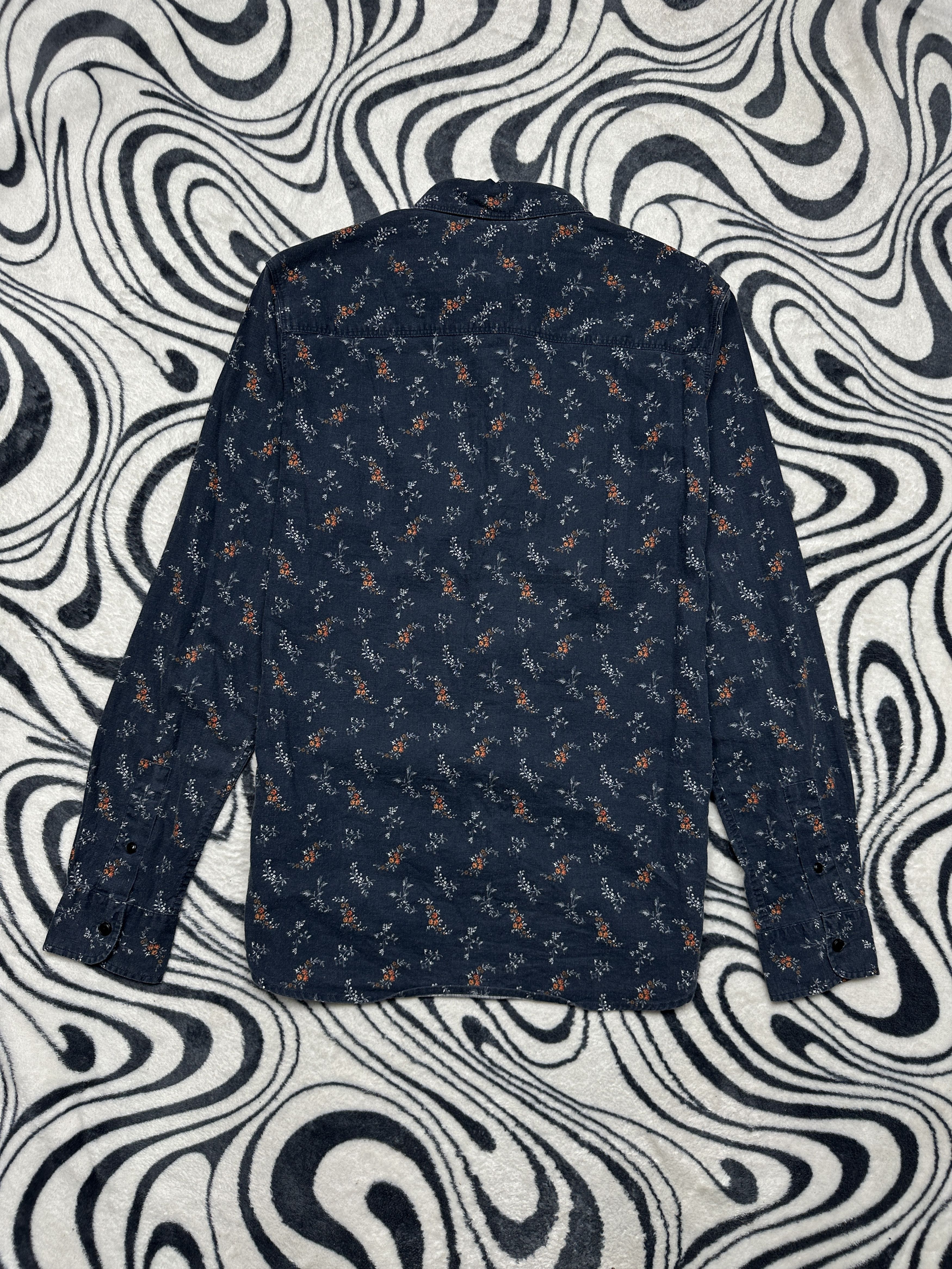 Allsaints Allsaints Mens Chesaw Floral Print Linen Long Sleeve Shirt Size US XS / EU 42 / 0 - 5 Thumbnail