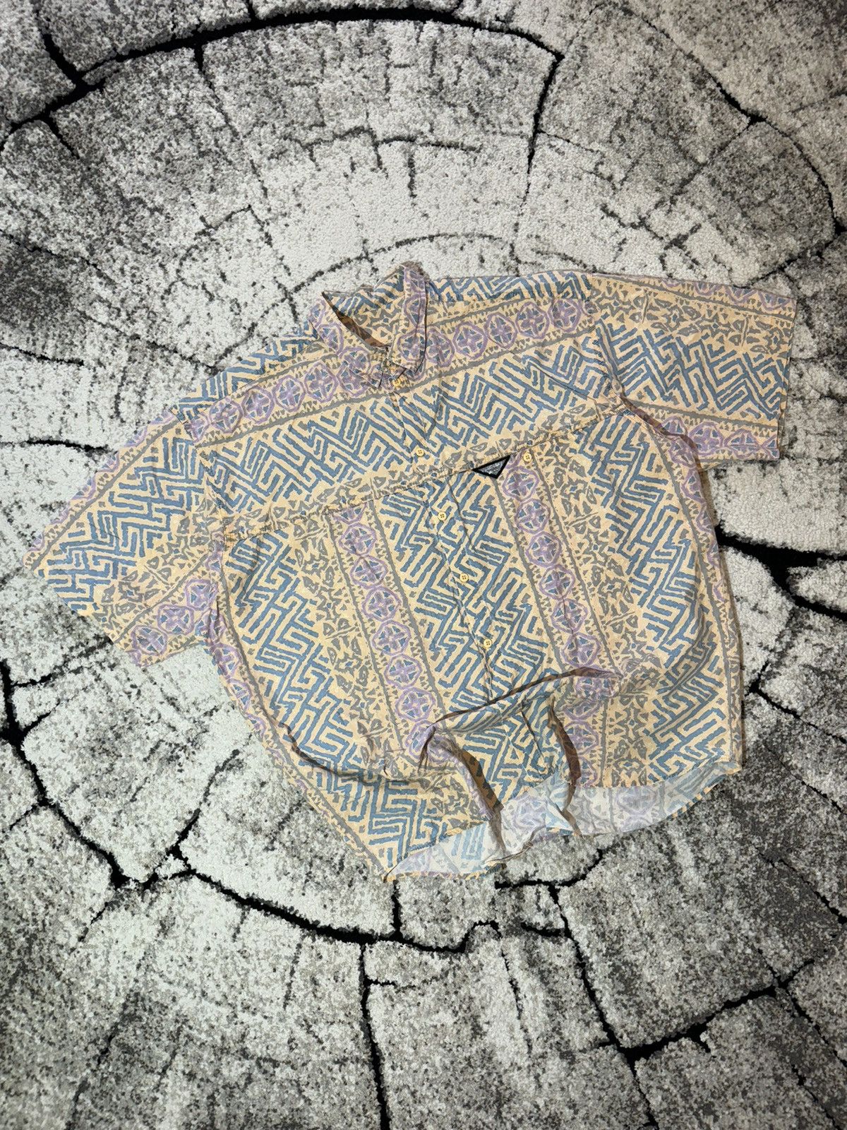 Quiksilver × Vintage 90’s Vintage Quiksilver AOP Aztec Surf USA Corduroy Shirt Size US XXL / EU 58 / 5 - 1 Thumbnail