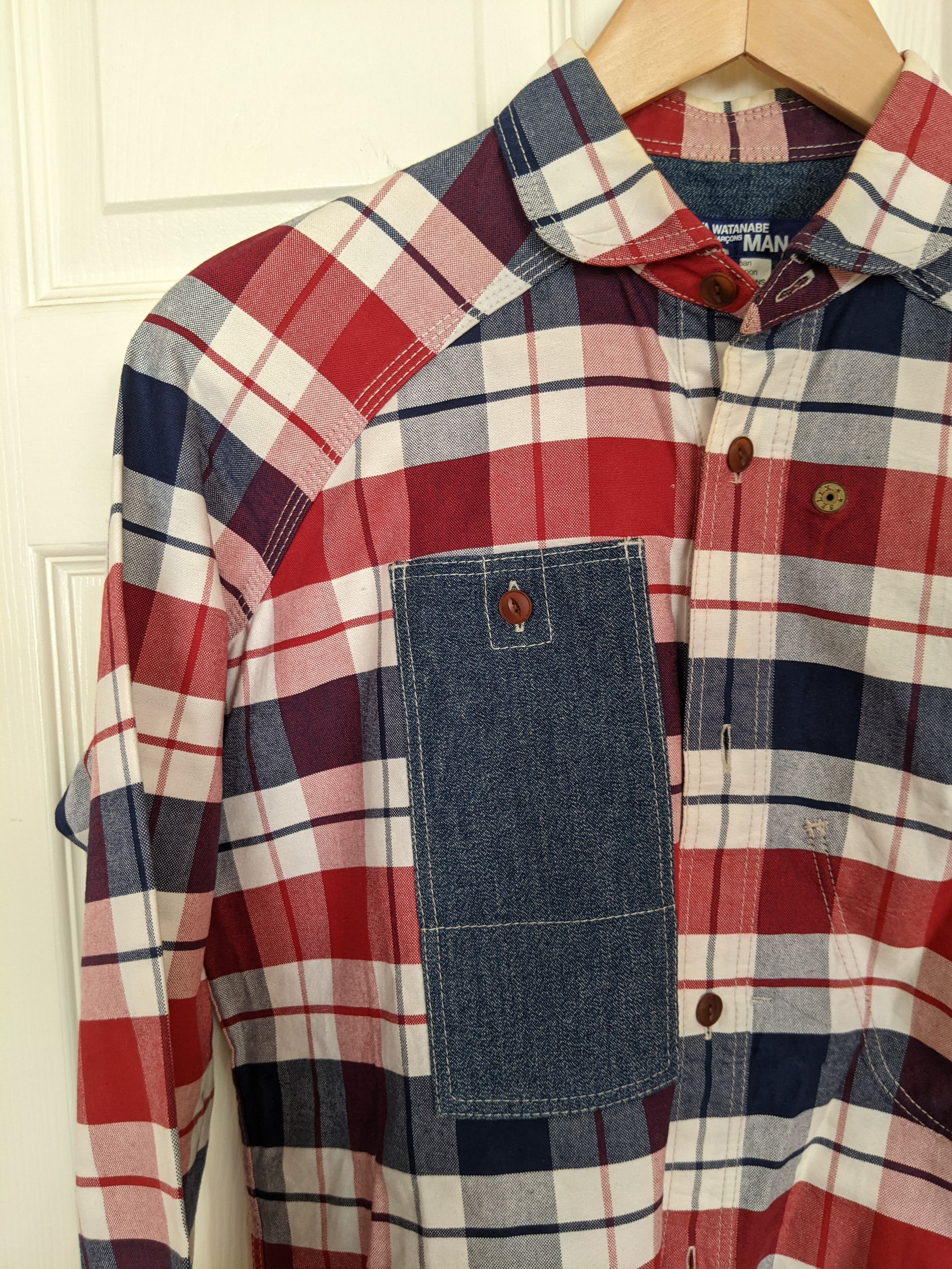 Junya Watanabe Comme Des Garcon Plaid Patchwork Shirt Size US M / EU 48-50 / 2 - 5 Thumbnail