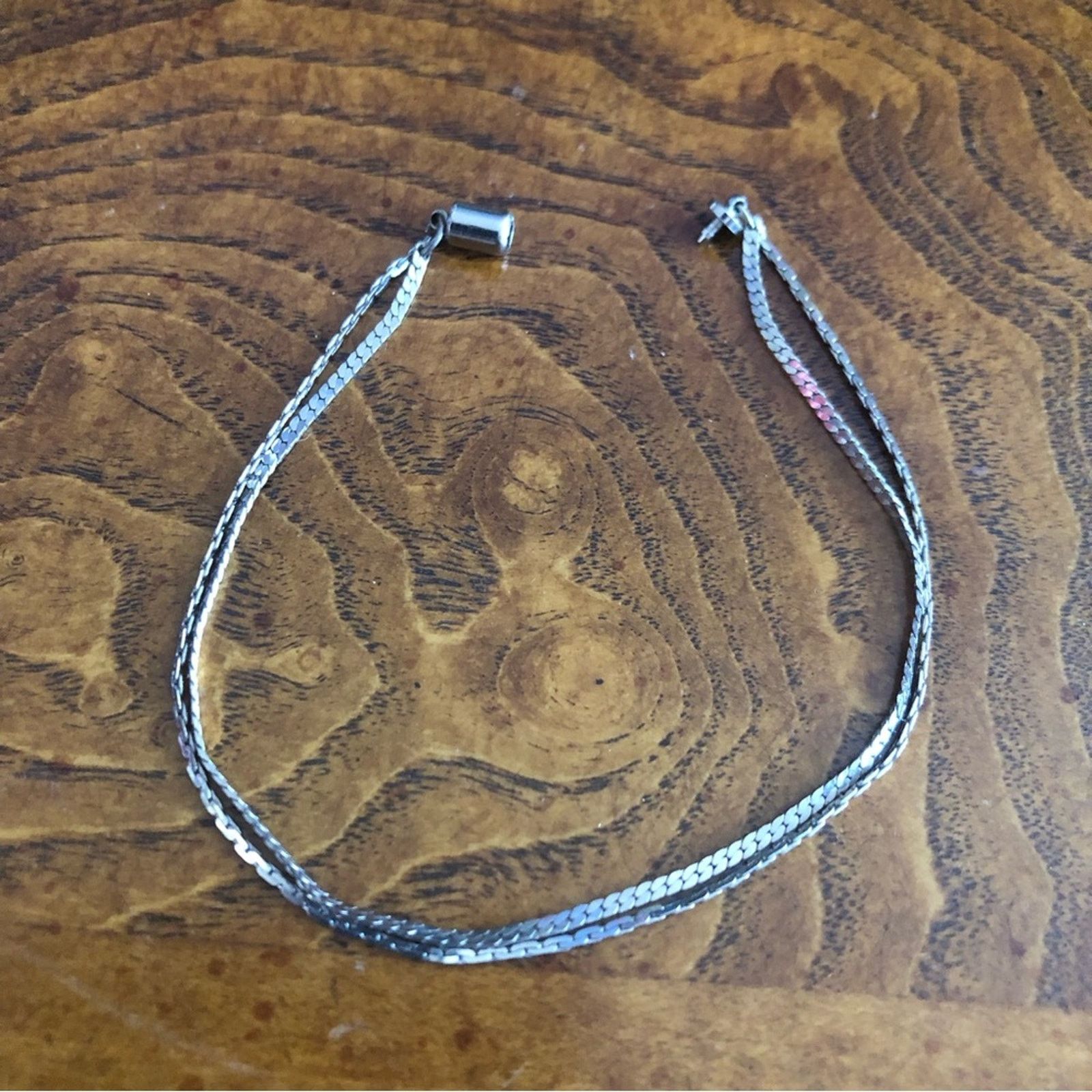 Vintage Vintage double strand silver plated chain bracelet Size ONE SIZE - 4 Thumbnail