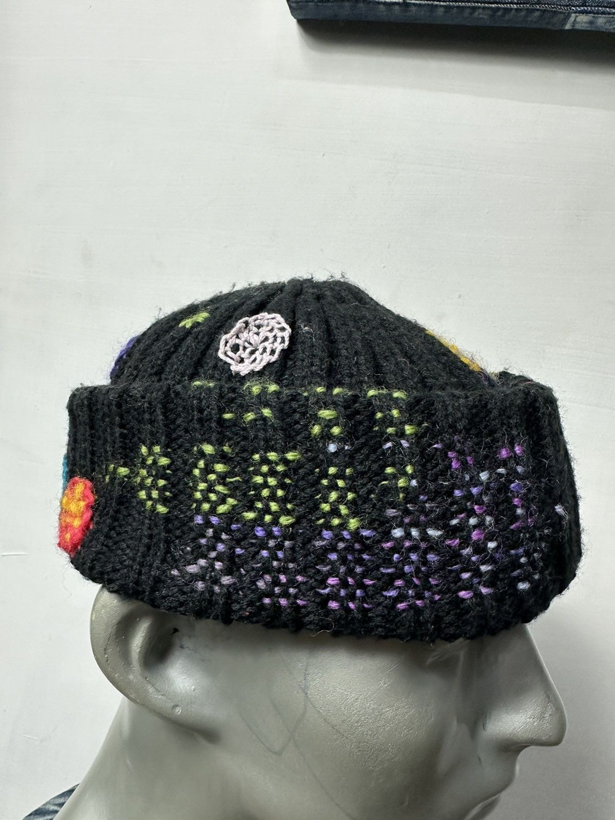 Handmade Nice Design Multicolored Art Knitted mending Beanie Hats Size ONE SIZE - 7 Thumbnail