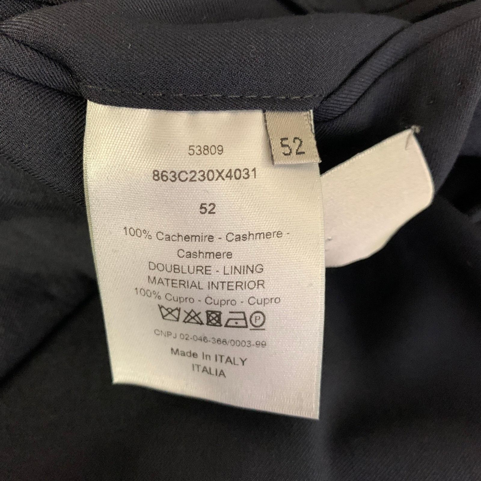 Dior DIOR Navy Cashmere Notch Lapel Sport Coat Size 42 Size 42R - 5 Thumbnail