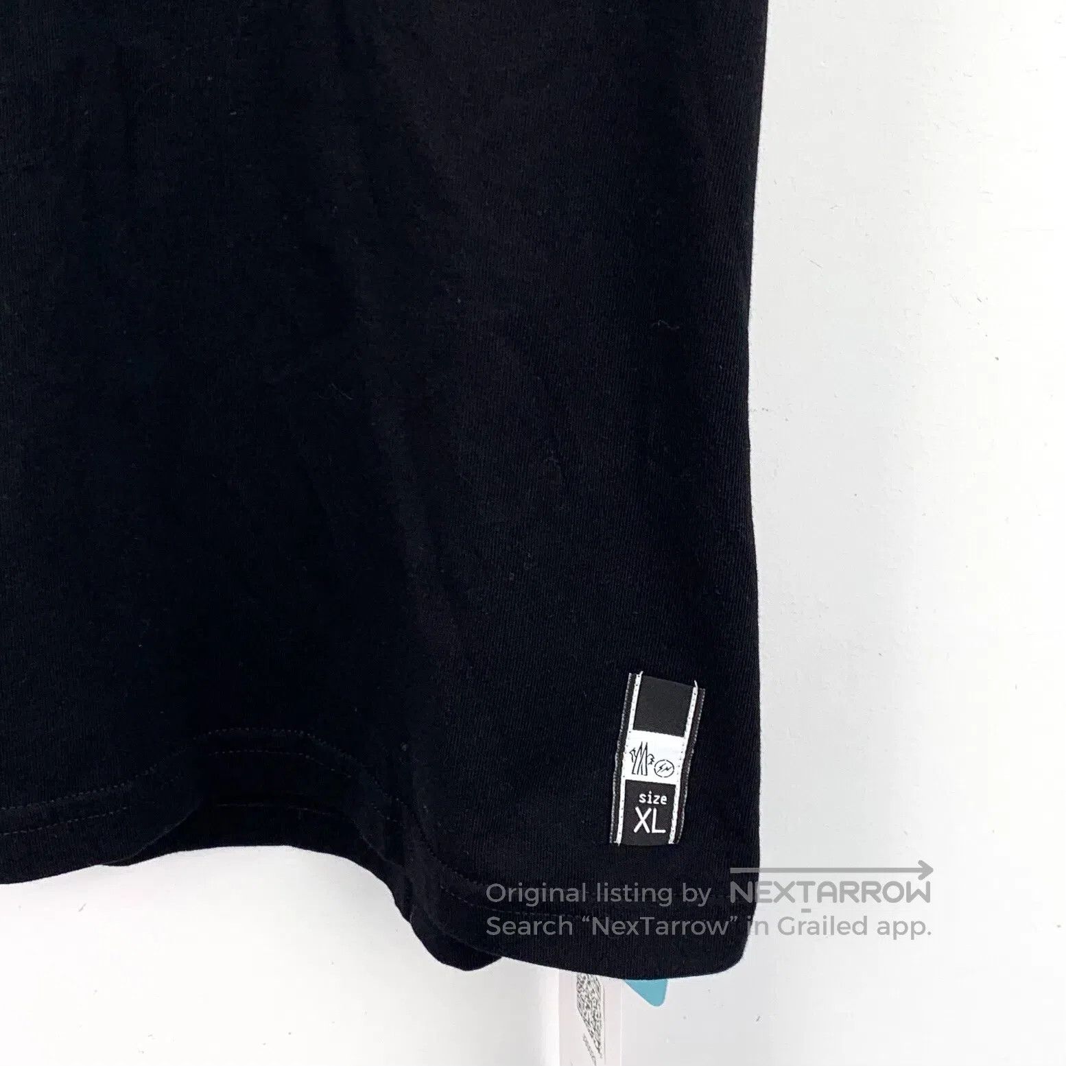 Moncler Moncler Black Letter Printed Cotton Crew Neck Short Sleeve Size US XL / EU 56 / 4 - 4 Thumbnail