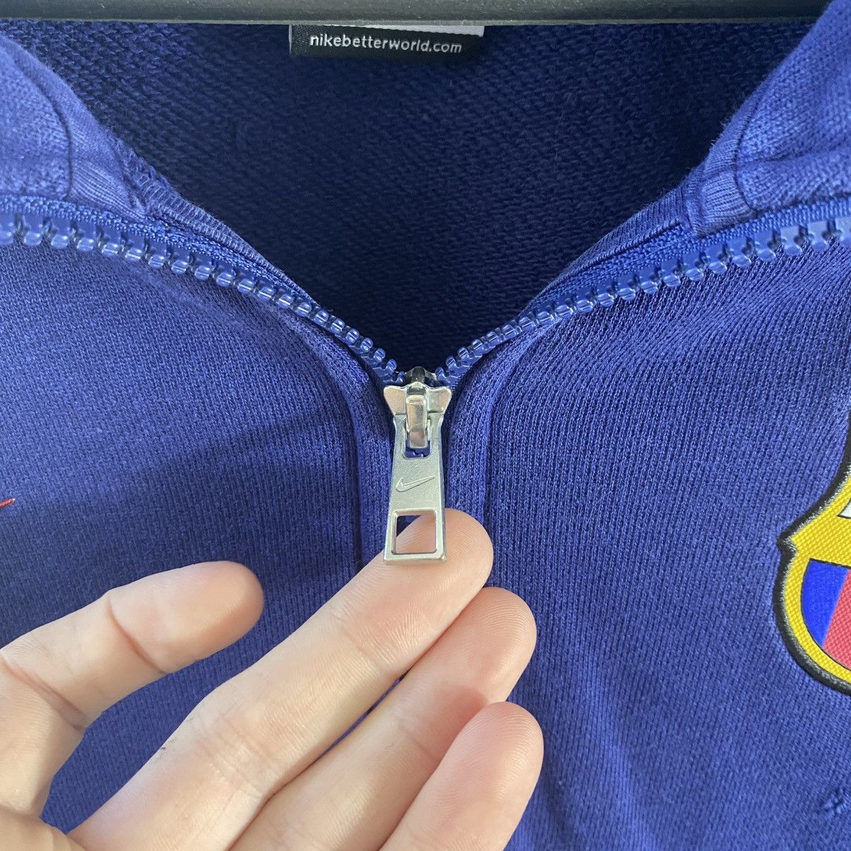 Nike Vintage Nike Barcelona zip hoodie navy soccer rare Size US M / EU 48-50 / 2 - 5 Thumbnail