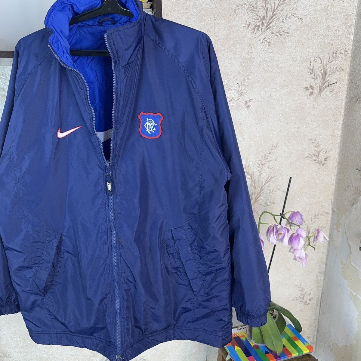 Nike × Vintage Vintage Nike Glasgow Rangers 1997 Jacket Reversibl Blue Size US L / EU 52-54 / 3 - 8 Thumbnail