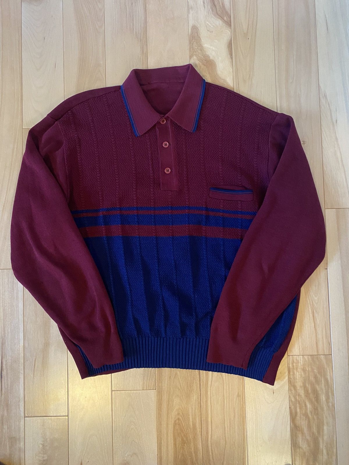 Vintage Vintage 1950-60s L/S Knit Polo Size US M / EU 48-50 / 2 - 1 Thumbnail