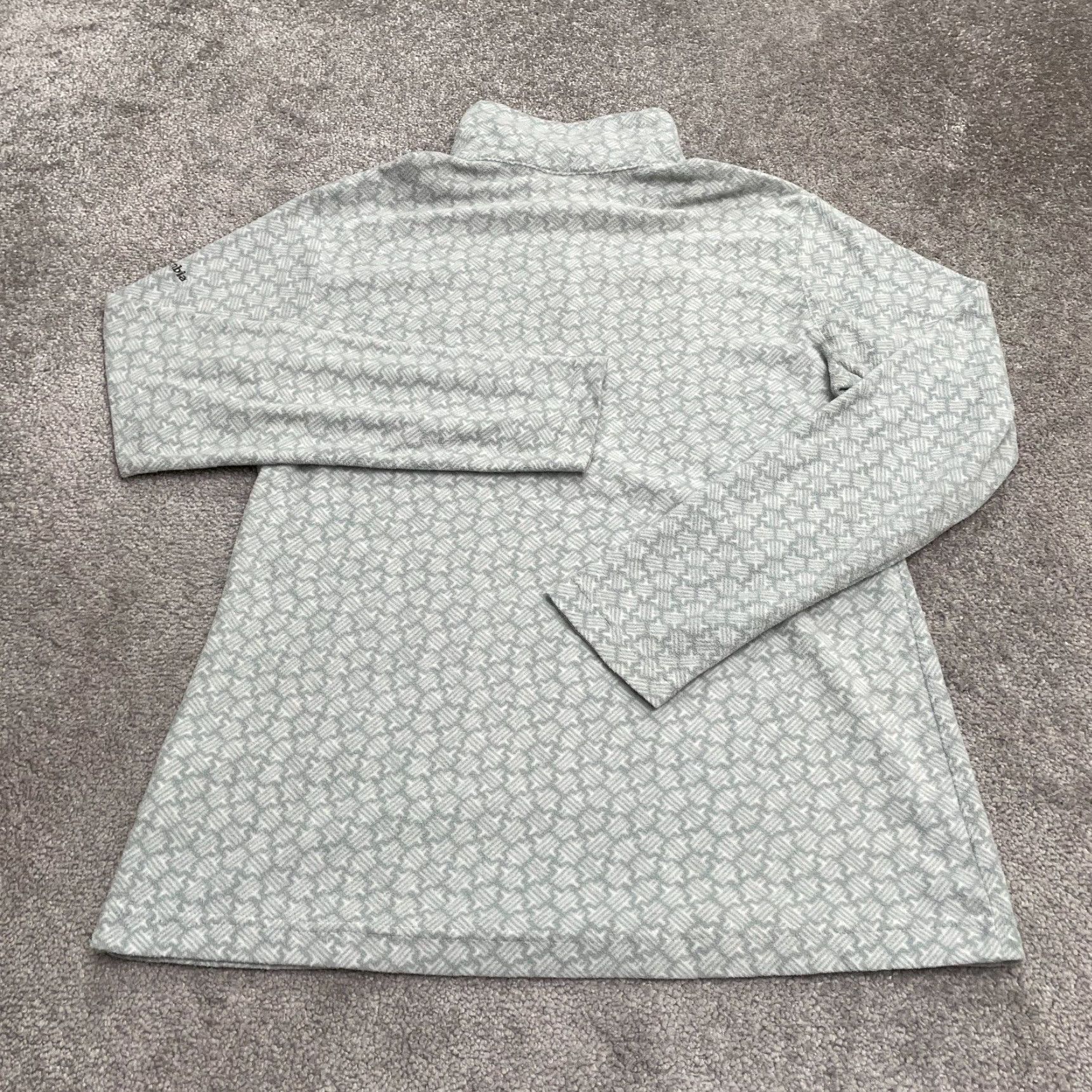 Vintage Columbia Klamath Range Fleece Jacket Womens Large Gray 1/2 Zip Outdoor Geometric Slim Fit Size L / US 10 / IT 46 - 2 Thumbnail