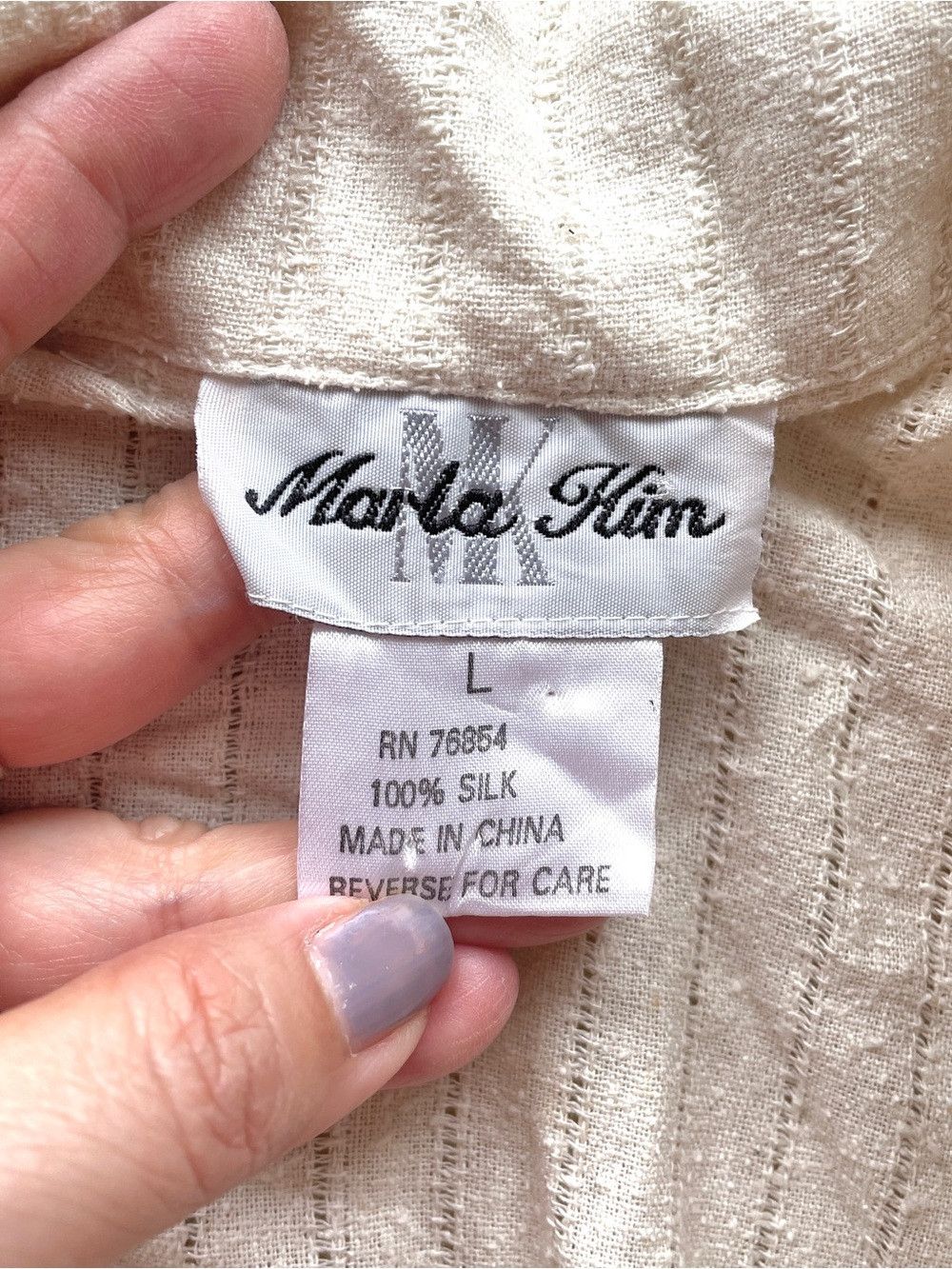 Vintage Vintage Raw Silk Short Sleeve Tunic Blouse Shirt - Large Size L / US 10 / IT 46 - 7 Thumbnail