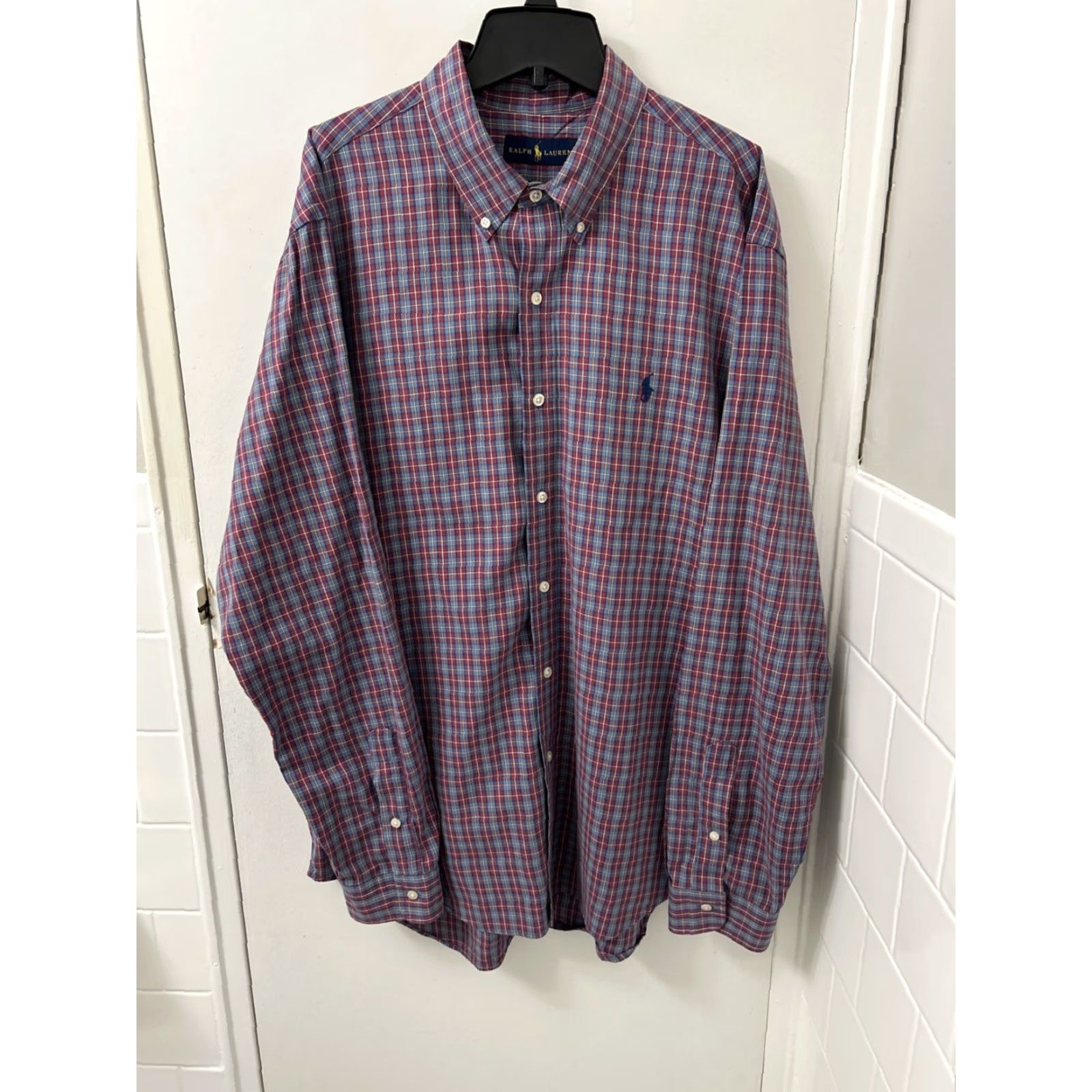 Ralph Lauren Ralph Lauren Shirt Mens XL Blue Red Oxford Plaid Button-Down Pony Logo L/S Size US XL / EU 56 / 4 - 2 Thumbnail