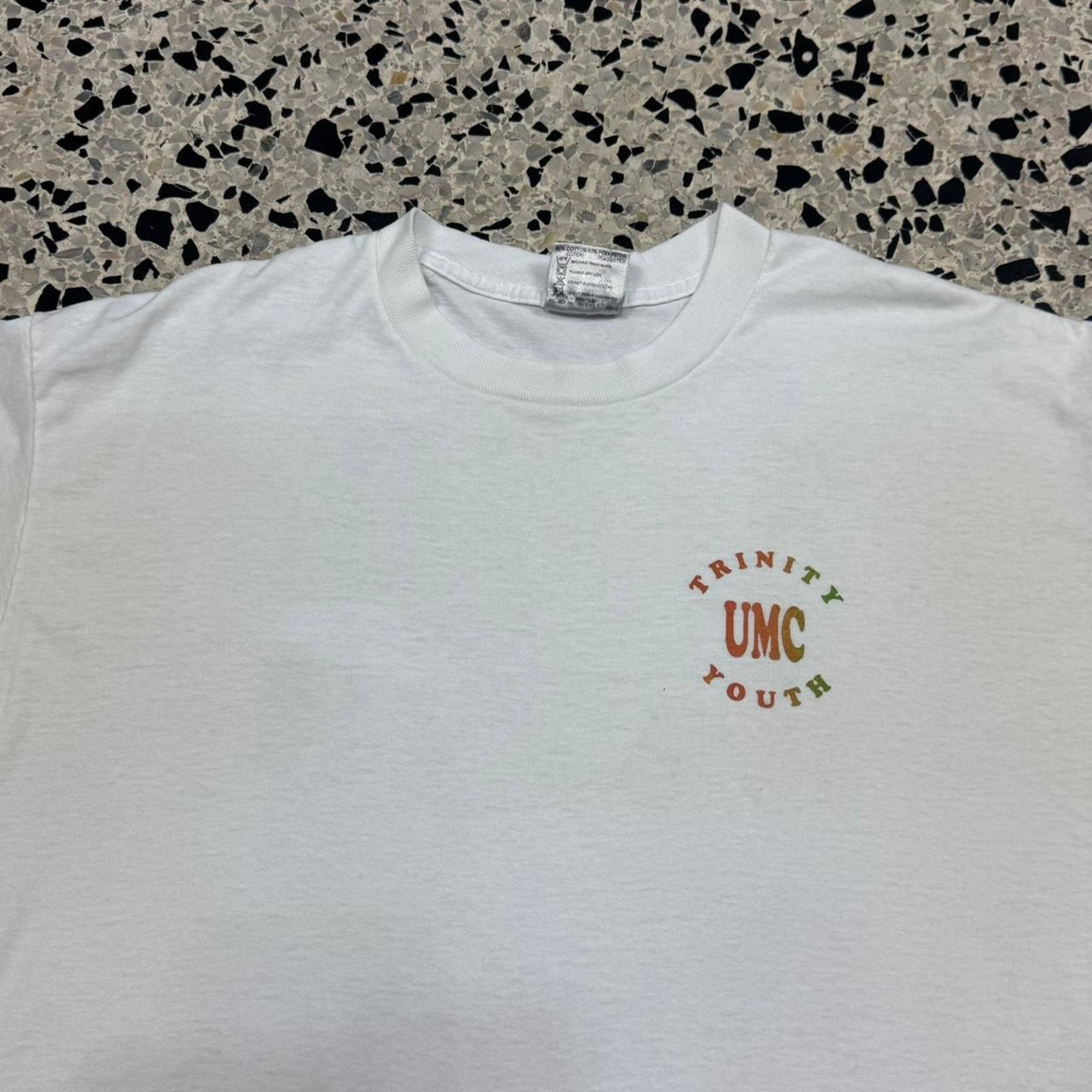 Fruit Of The Loom × Vintage VINTAGE 90S SINGLE STITCH OUR GOD IS AN AWESOME GOD TEE: Size US XL / EU 56 / 4 - 3 Thumbnail