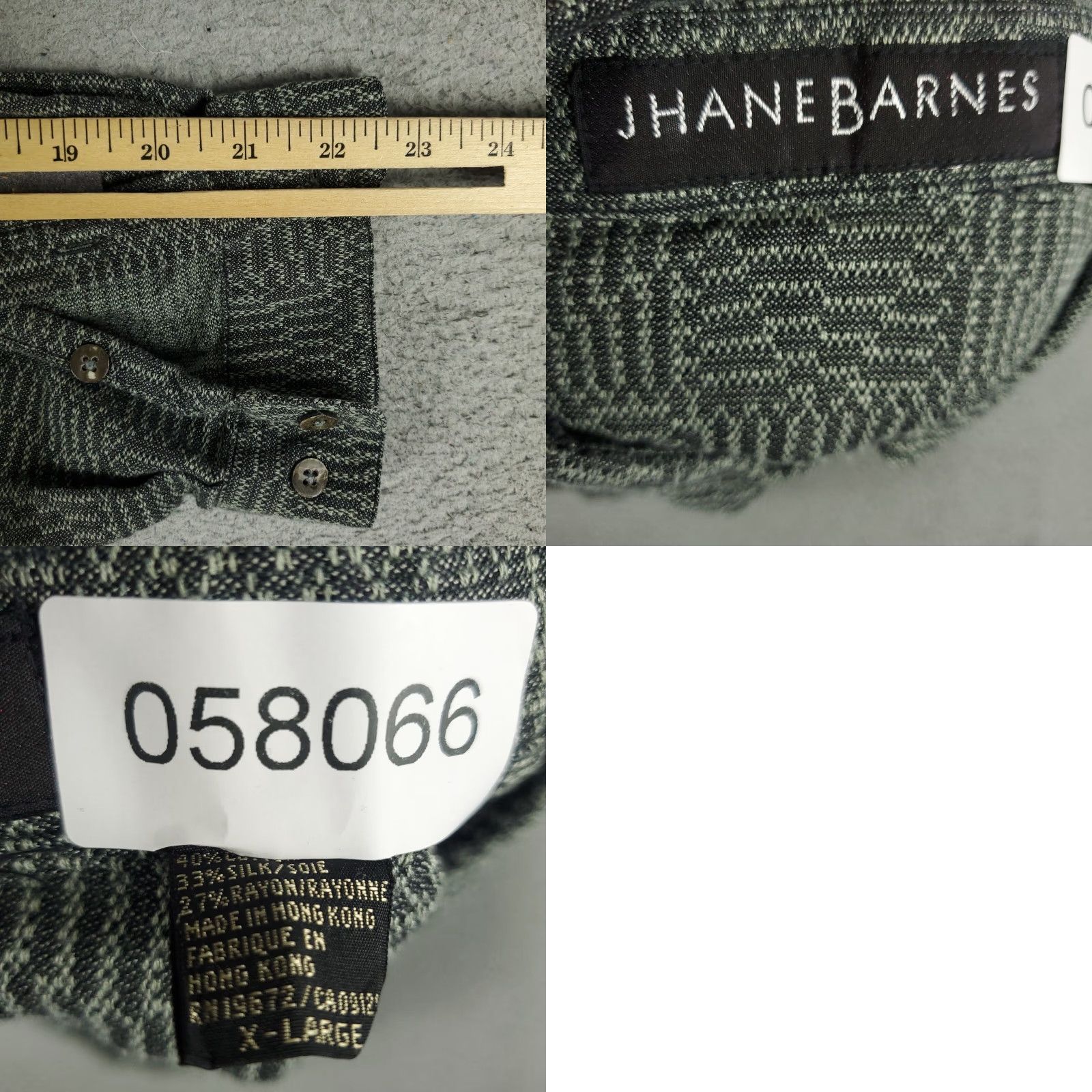 Vintage VINTAGE Jhane Barnes Shirt Mens XL Green/Gray 2 Pocket Abstract Button Up Long Sleeve Size US XL / EU 56 / 4 - 8 Thumbnail