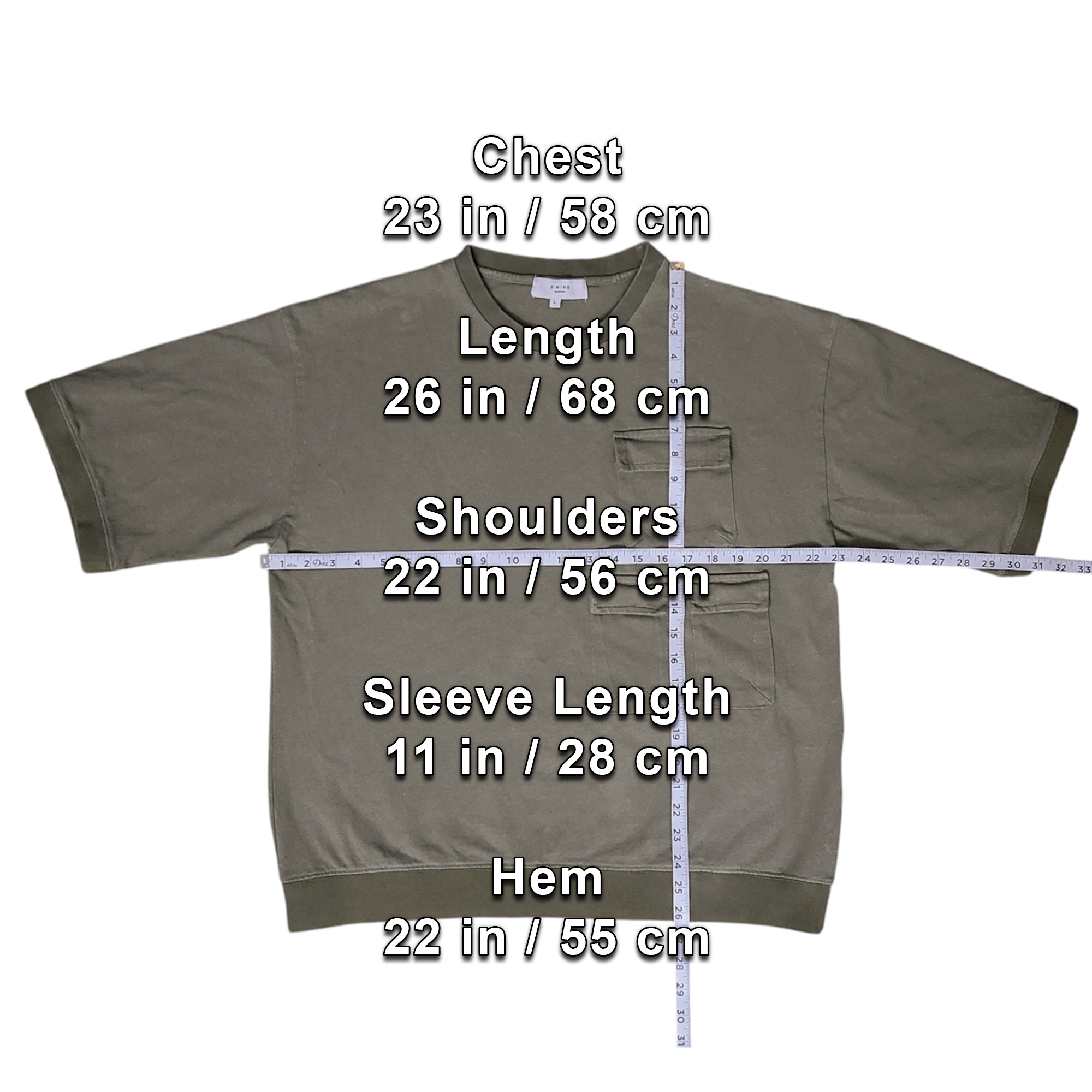 Beams Japan B:MING by BEAMS Olive Dyed Triple Pocket Heavy Tee - Size: L Size US L / EU 52-54 / 3 - 2 Thumbnail
