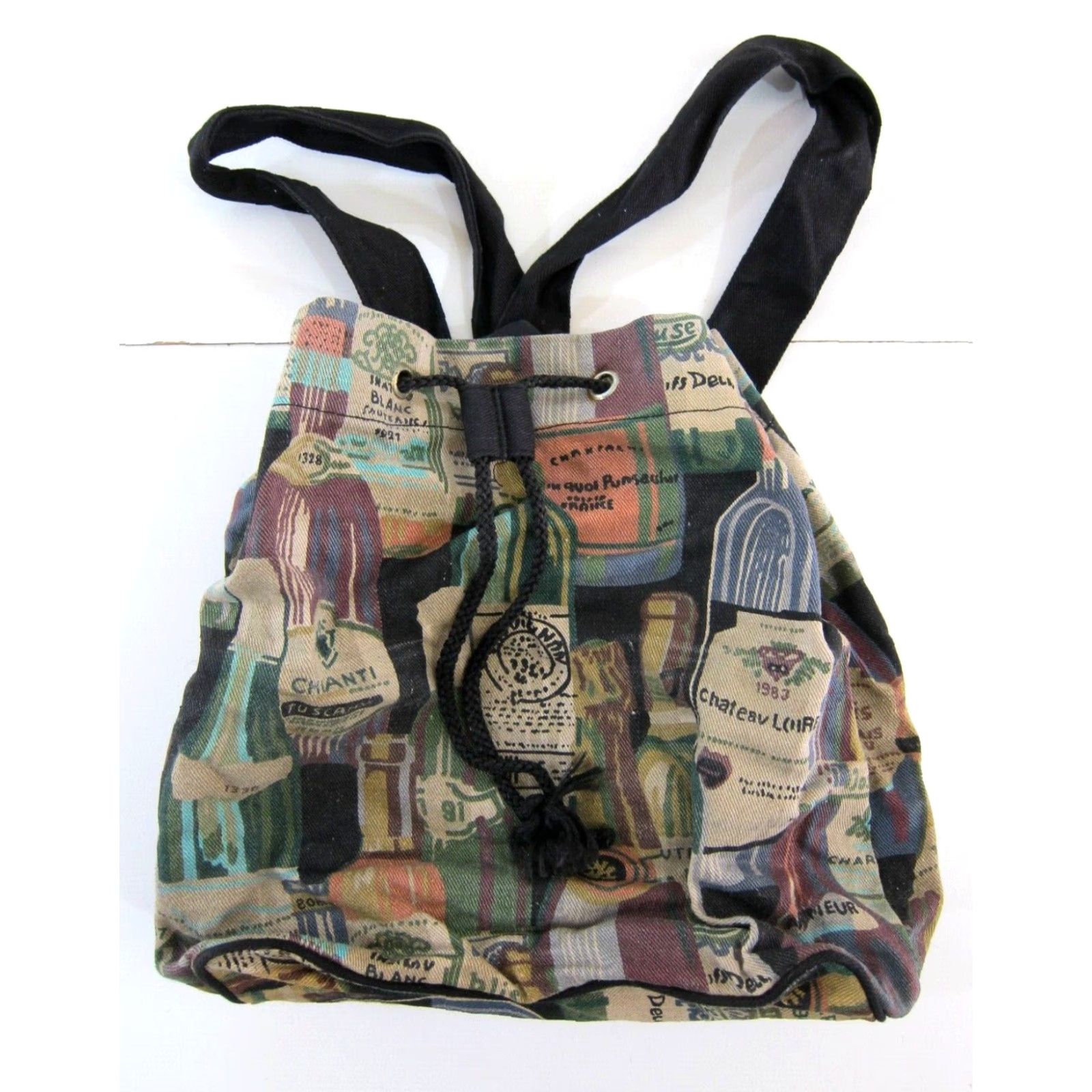 Vintage Vintage Cotton Canvas Backpack Bag Unbranded Unisex Adults Black 13.5" depth 16" width Italy Cotton Blend Vintage Bag Backpack Size ONE SIZE - 7 Thumbnail