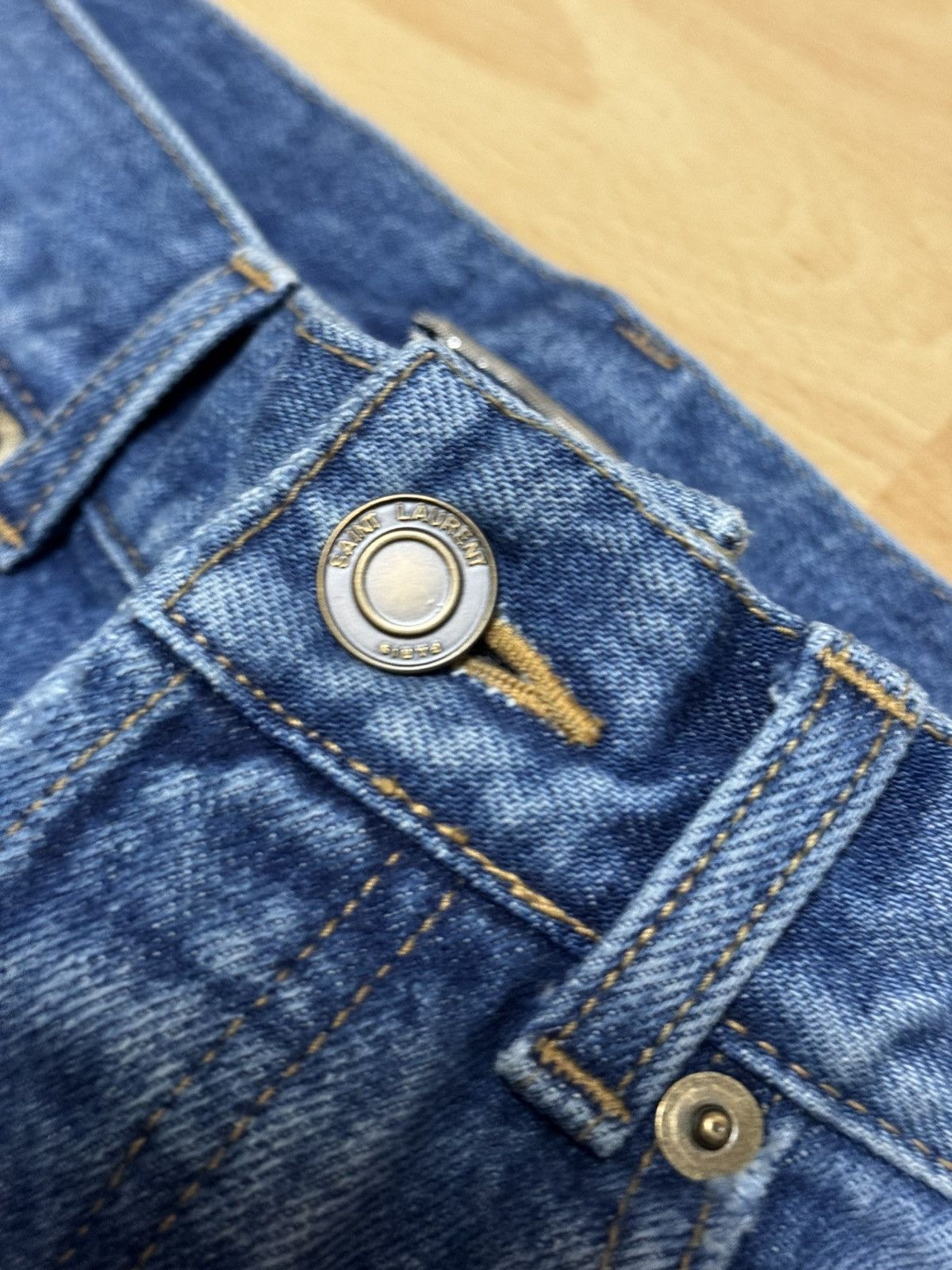 Saint Laurent Paris Saint Laurent Paris 2016 D10 Embroidered Jeans Hedi Slimane Size US 31 - 8 Thumbnail