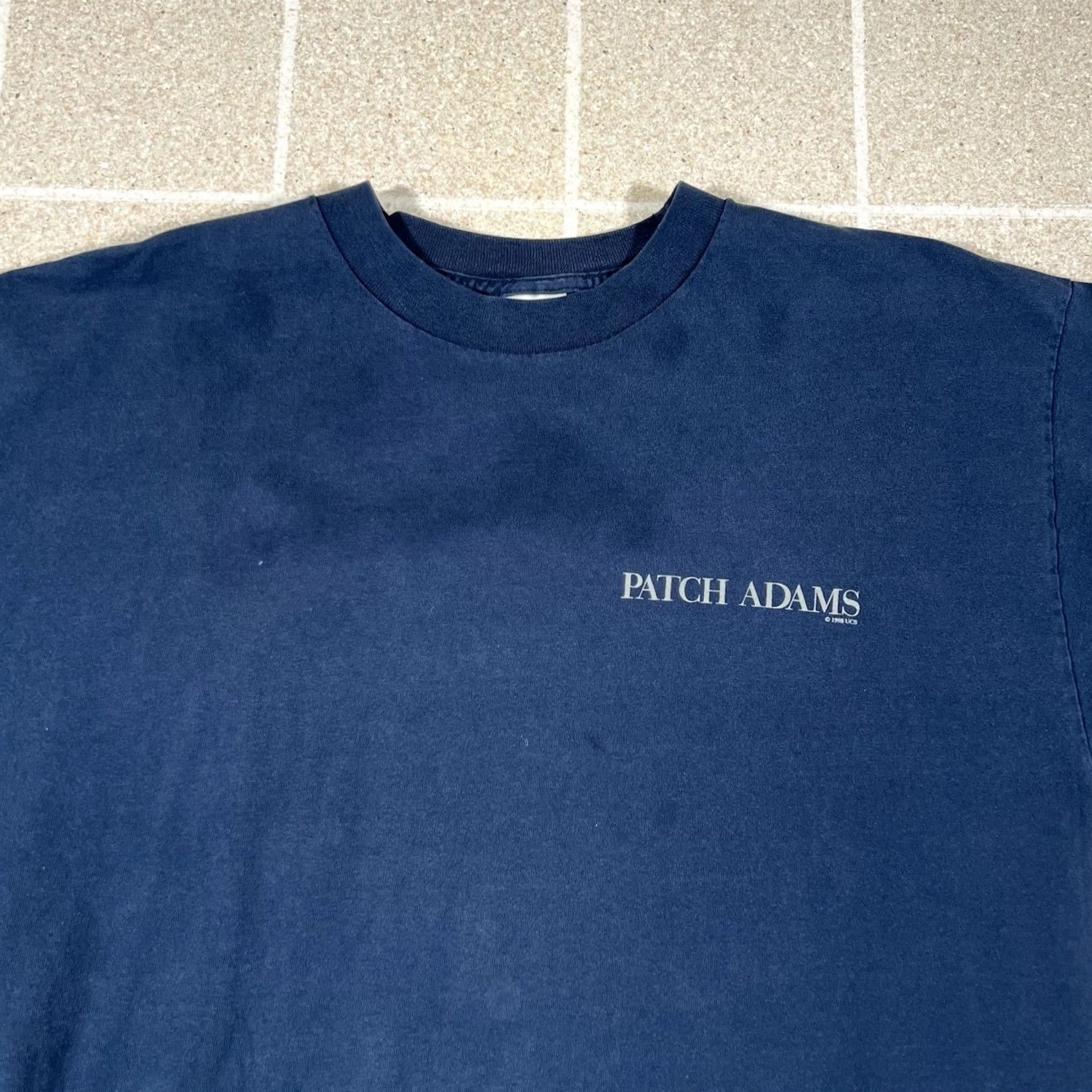 Vintage VINTAGE 90s Movie Promo T Shirt Patch Adams Robin Williams 1998 XL Navy Blue Mens Alstyle Apparel & Activewear T-Shirt Size US XL / EU 56 / 4 - 2 Thumbnail