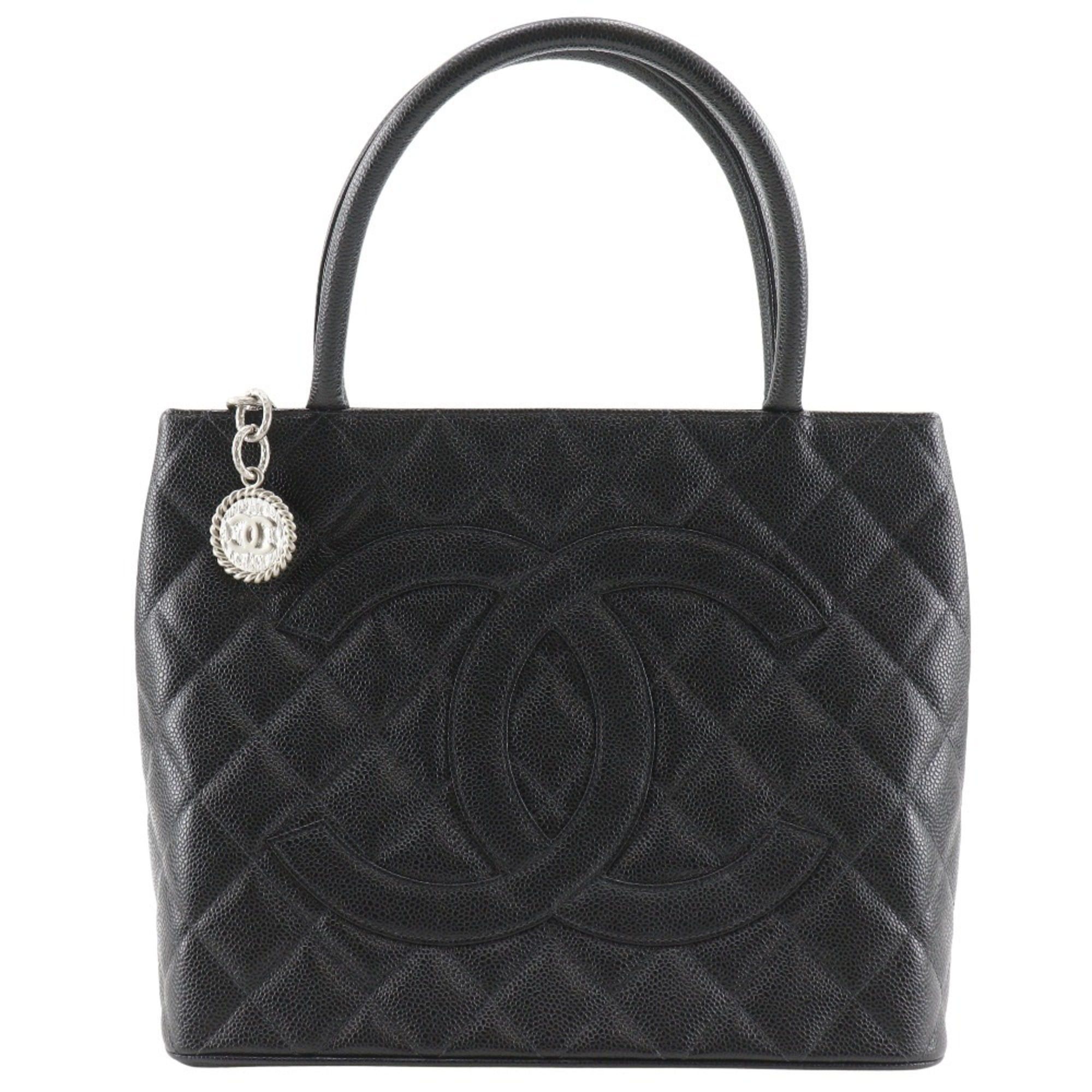 Chanel CHANEL Reissue Tote Bag, Coco Mark, Matelasse, A01804, Caviar Leather, Black, A5 Medallion Tote, Women's Size ONE SIZE - 1 Thumbnail