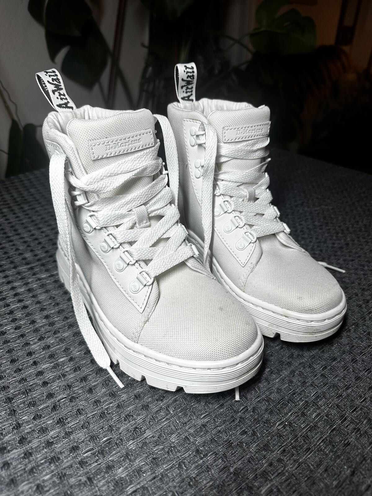 Dr. Martens White Doc Marten Airwair Canvas Combat Boots Size US 6 / EU 39 - 1 Thumbnail