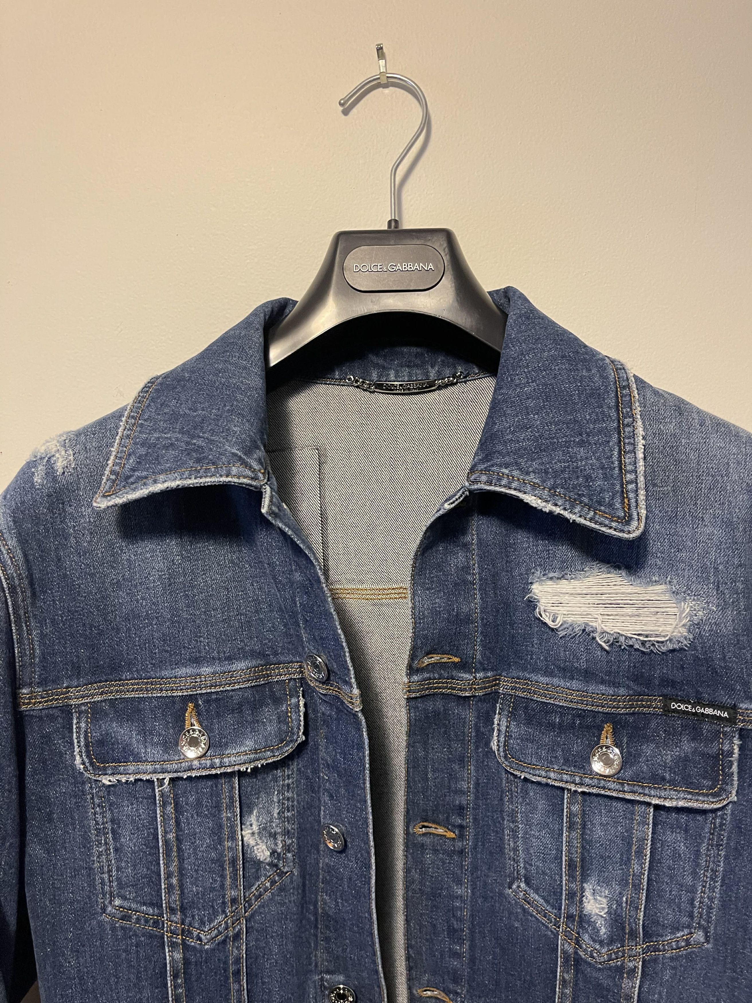 Dolce & Gabbana Dolce & Gabbana Blue Stretch Denim Jeans Jacket (Size L) Size US L / EU 52-54 / 3 - 5 Thumbnail