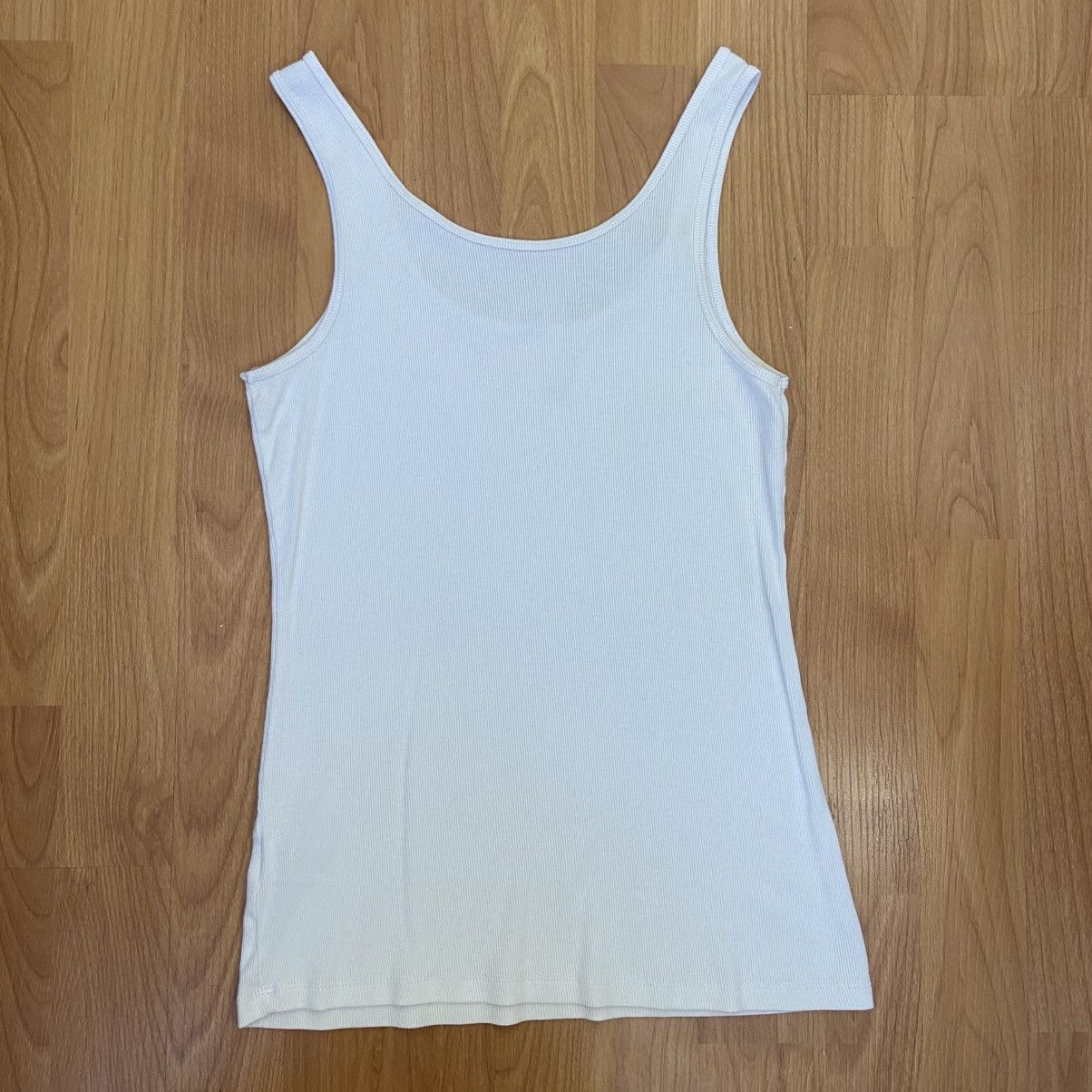 Vintage A New Day White Ribbed Tank Top Women’s Small Size S / US 4 / IT 40 - 2 Thumbnail