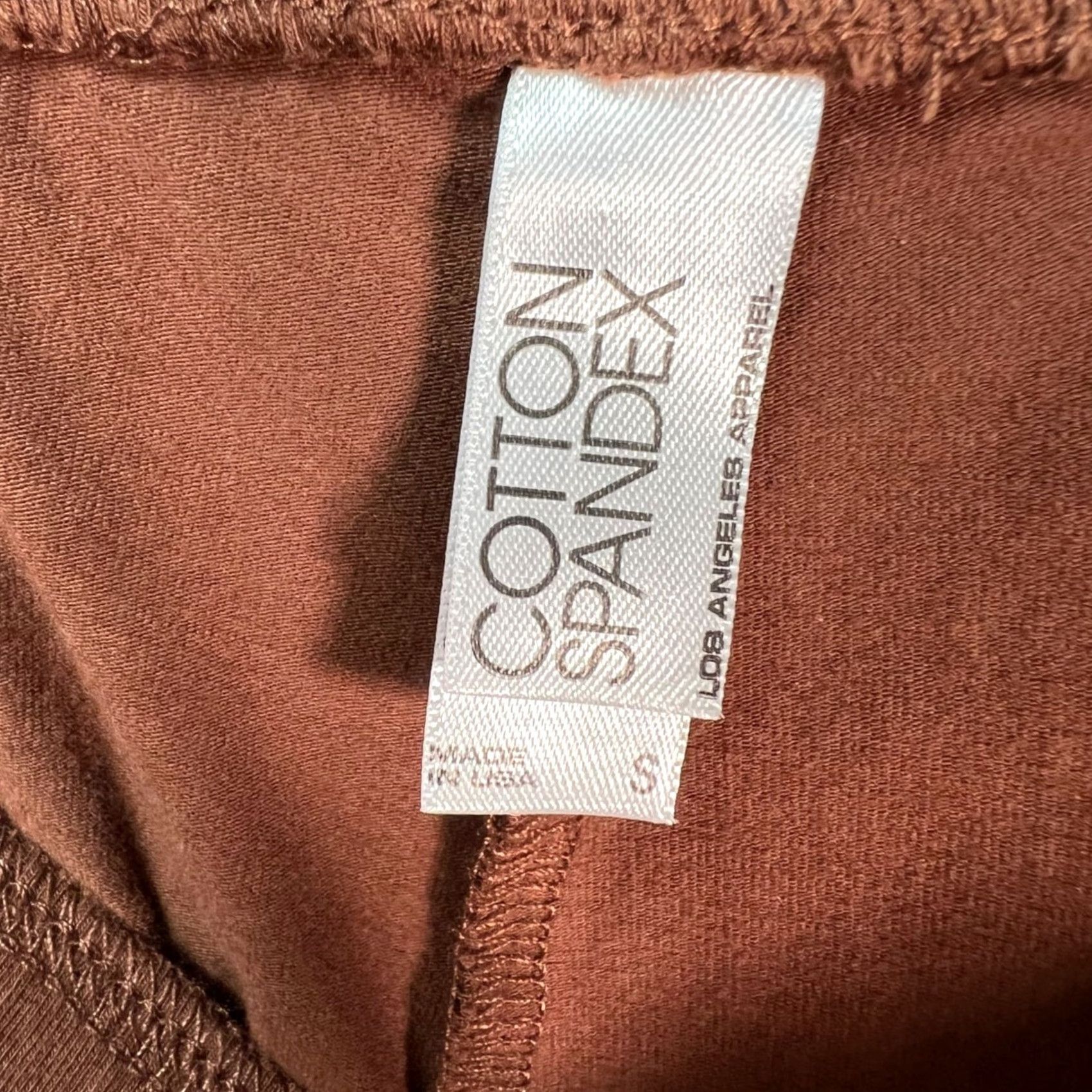 Los Angeles Apparel Los Angeles Apparel Womens Small Brown Cotton Spandex Leggings Made In USA Size 40" / US 18 - 3 Thumbnail