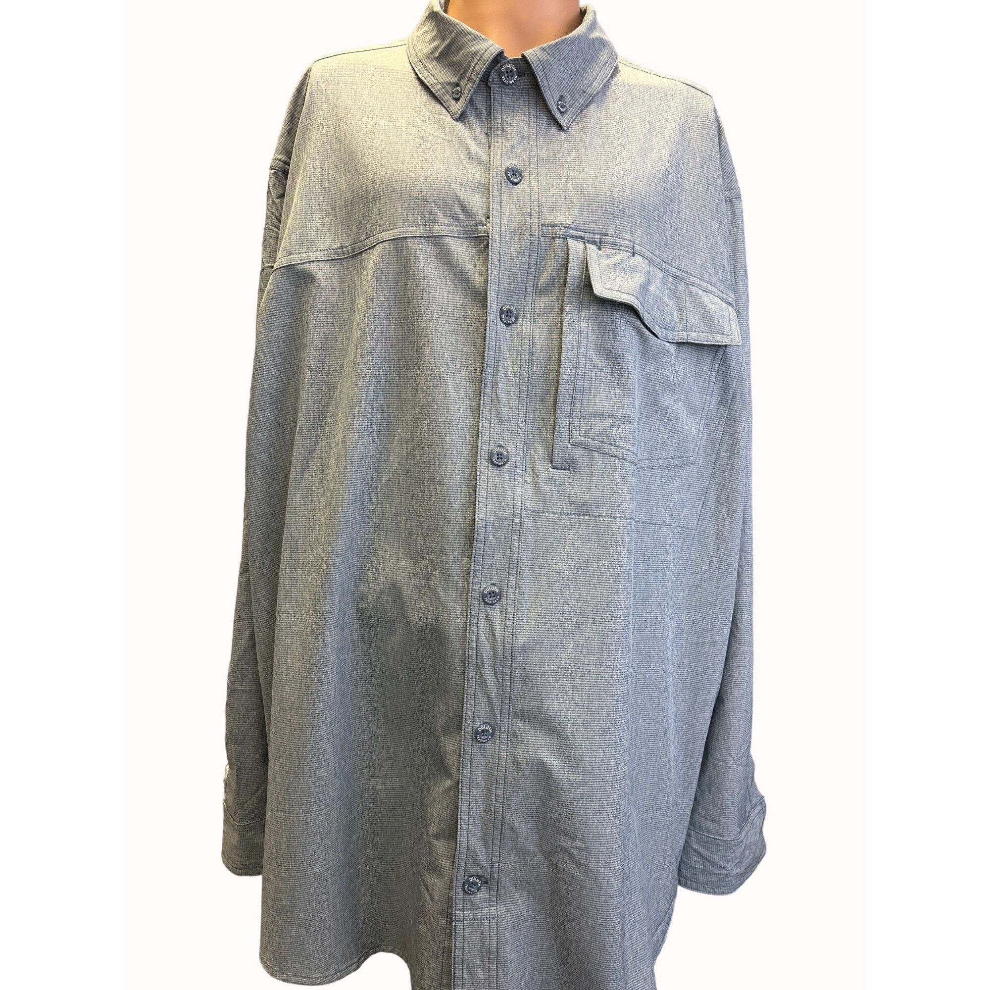 Duluth Trading Company Duluth Trading Co. Men's Blue Button Up Shirt Size 2XL SKU 6 Size US XXL / EU 58 / 5 - 1 Thumbnail