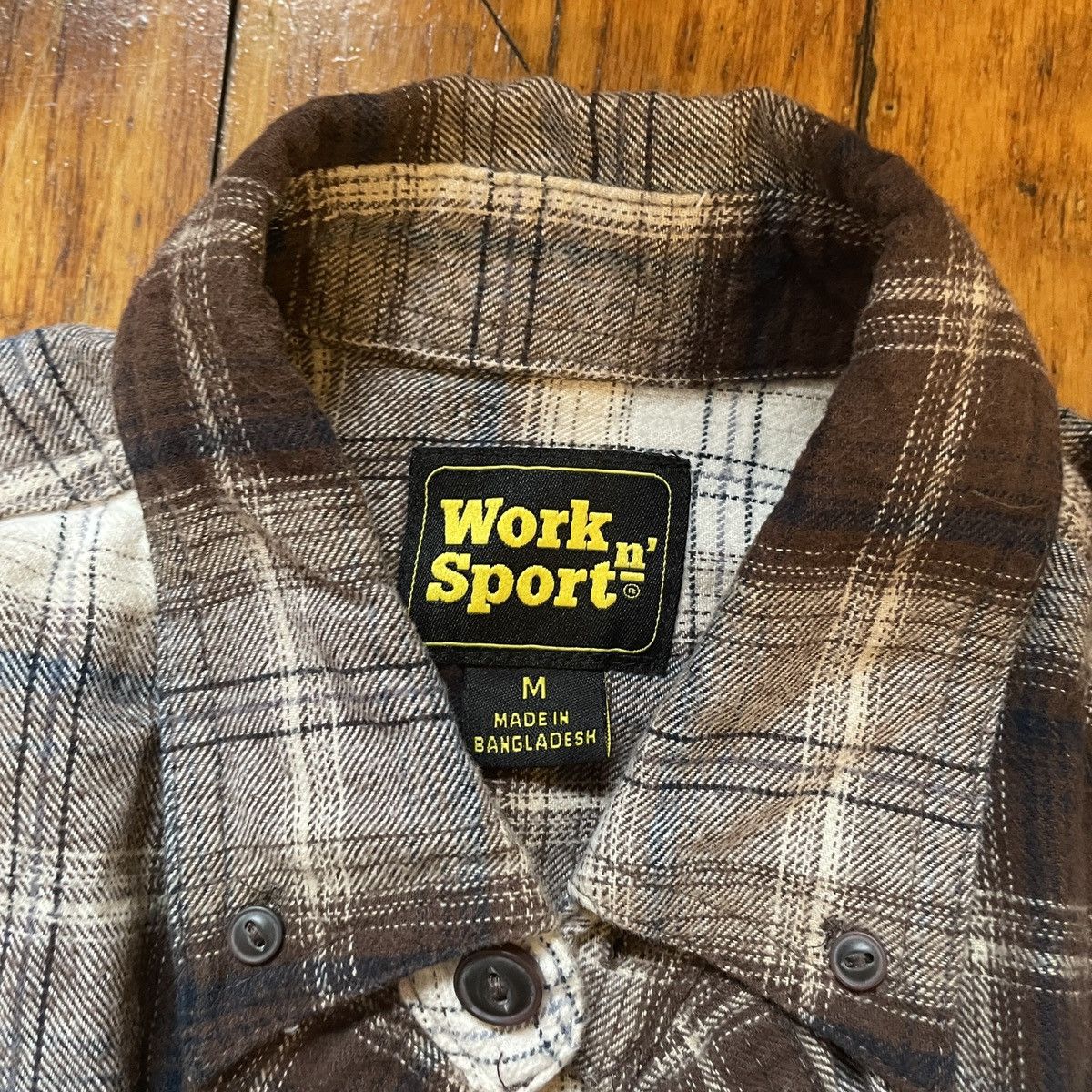 Vintage Vintage Work N’ Sport Brown Plaid Flannel Shirt Men’s Size M Size US M / EU 48-50 / 2 - 4 Thumbnail