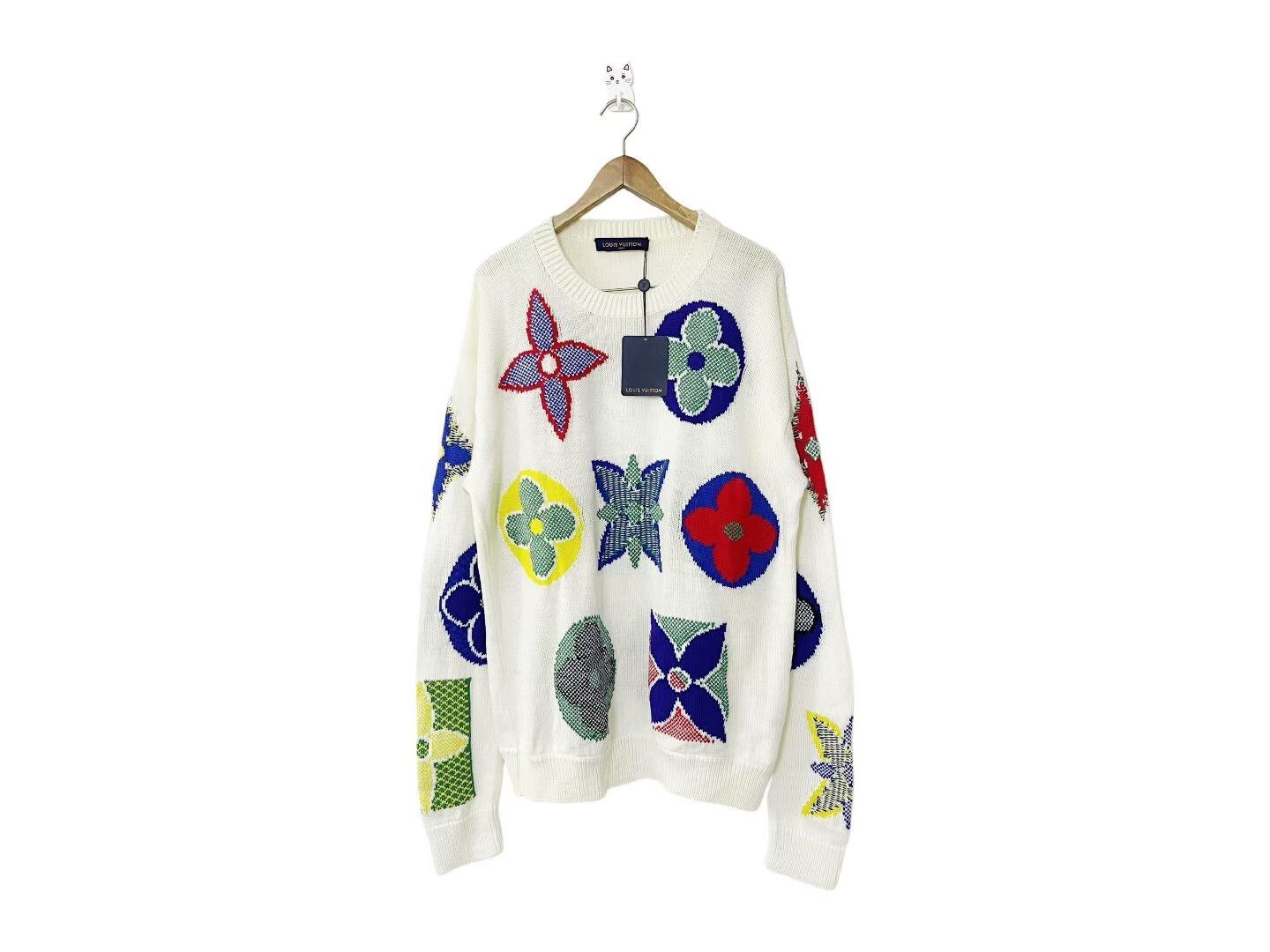 Louis Vuitton Louis Vuitton White Sweater with Patches Size US XL / EU 56 / 4 - 1 Thumbnail