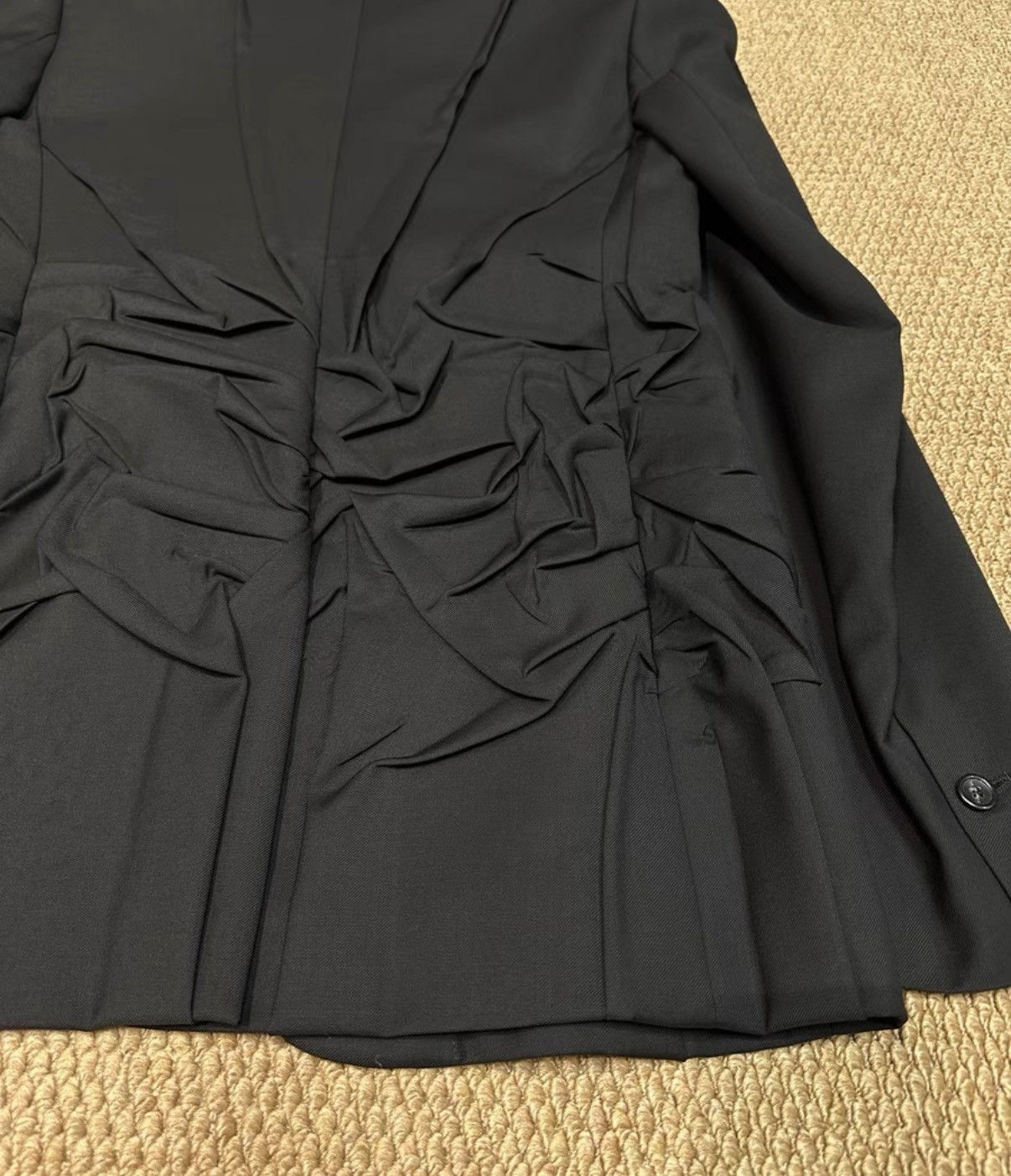 Raf Simons Raf Simons 04AW Black Ruched Deconstructed Blazer K23 Size US S / EU 44-46 / 1 - 8 Thumbnail