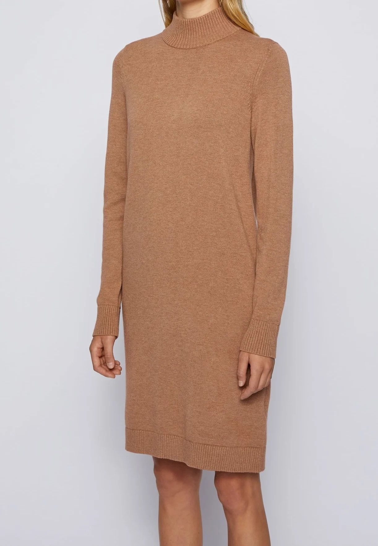 Hugo Boss winter sweater knit dress hugo boss camel wool cotton Size S / US 4 / IT 40 - 6 Thumbnail