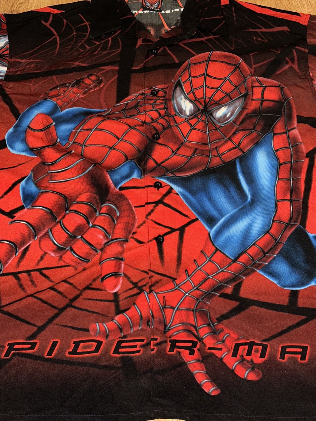 Marvel Comics VTG 2002 SPIDER-MAN AOP All Over Print Button Down Shirt MED Size US M / EU 48-50 / 2 - 2 Thumbnail