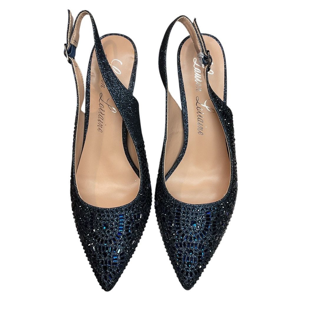 Other Lauren Lorraine Rhinestone Slingback Heels Navy Sz 8.5 NWB Size US 8.5 / IT 38.5 - 4 Thumbnail