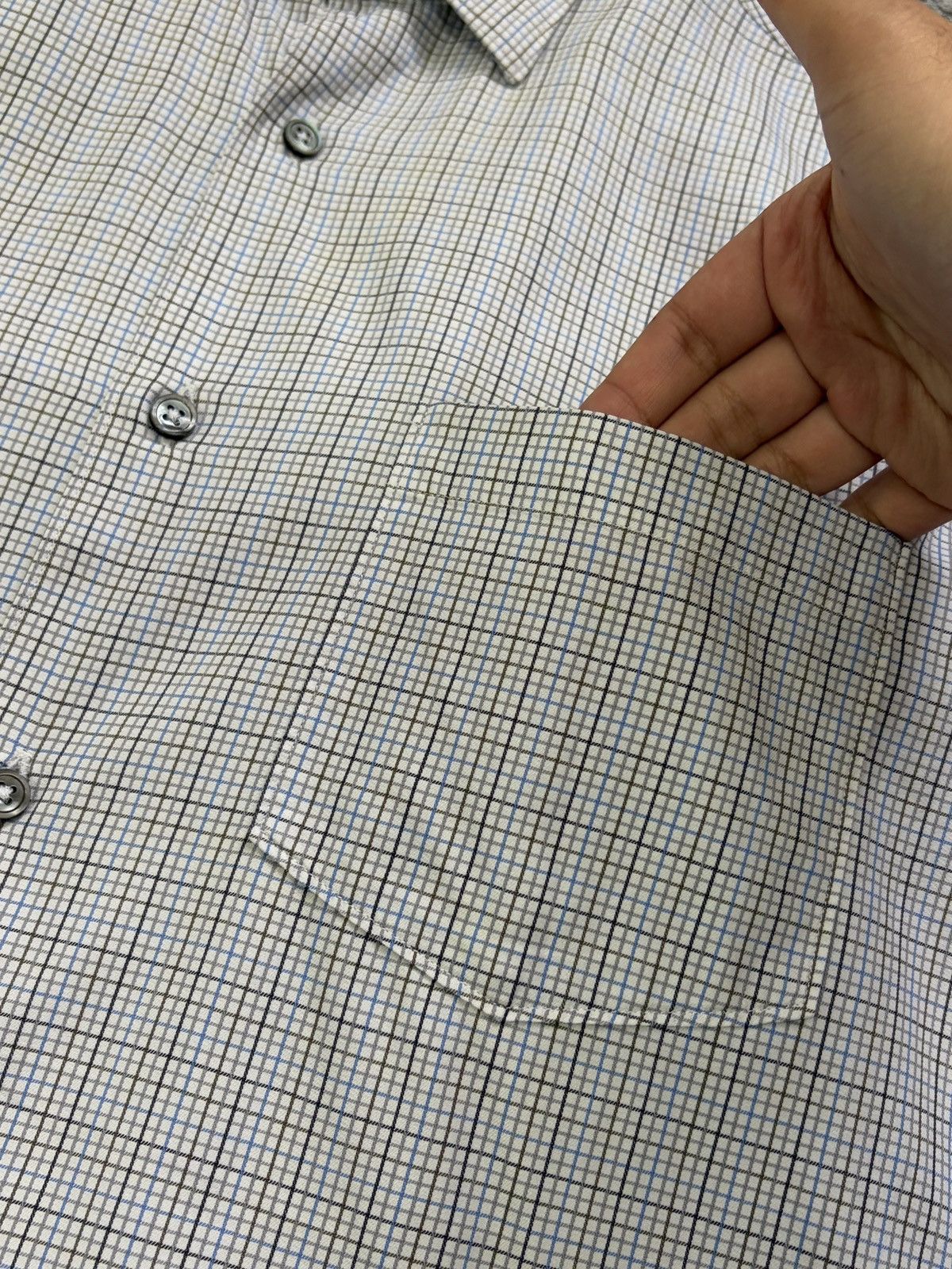 Ermenegildo Zegna Ermenegildo Zegna Plaid Shirt Blue Grey Button Up Italy M Size US M / EU 48-50 / 2 - 7 Thumbnail